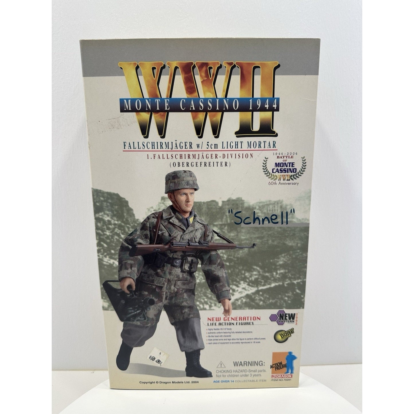 VINTAGE *NEW* DRAGON WWII "Schnell" Monte Cassino 1944 Action Figure