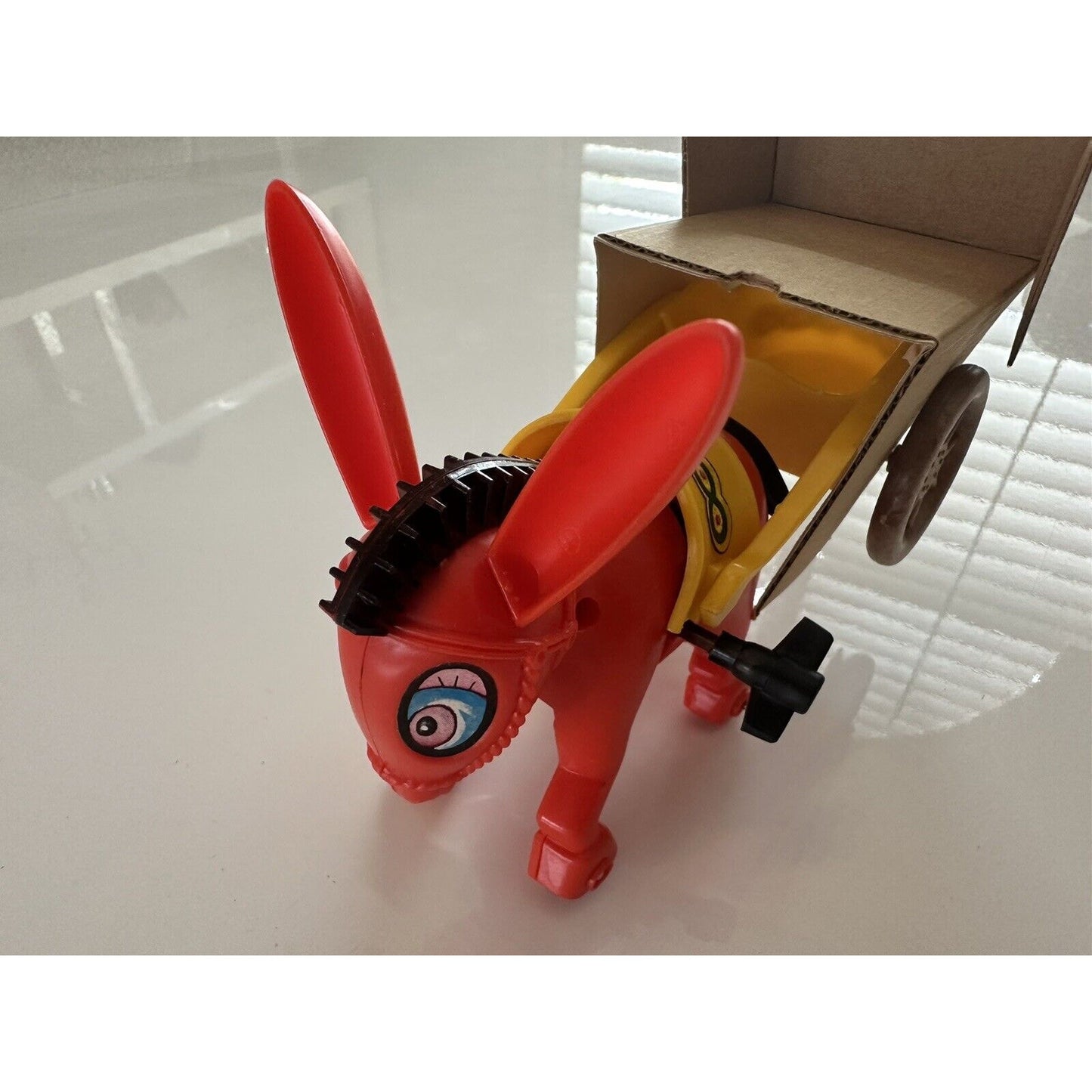 VINTAGE *NEW* Crike Crake Donkey 'n Cart With Wind Up Action Toy