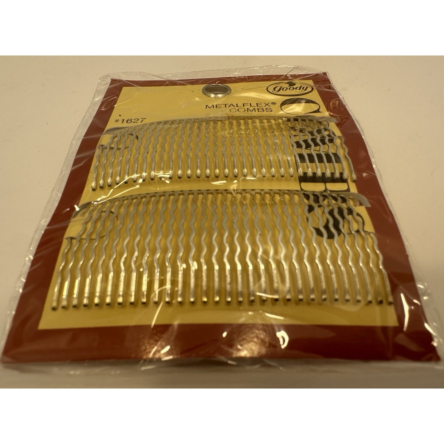 VINTAGE *NEW* 1975 Goody Metalflex Silver Fashion Combs Set of 4 #1627