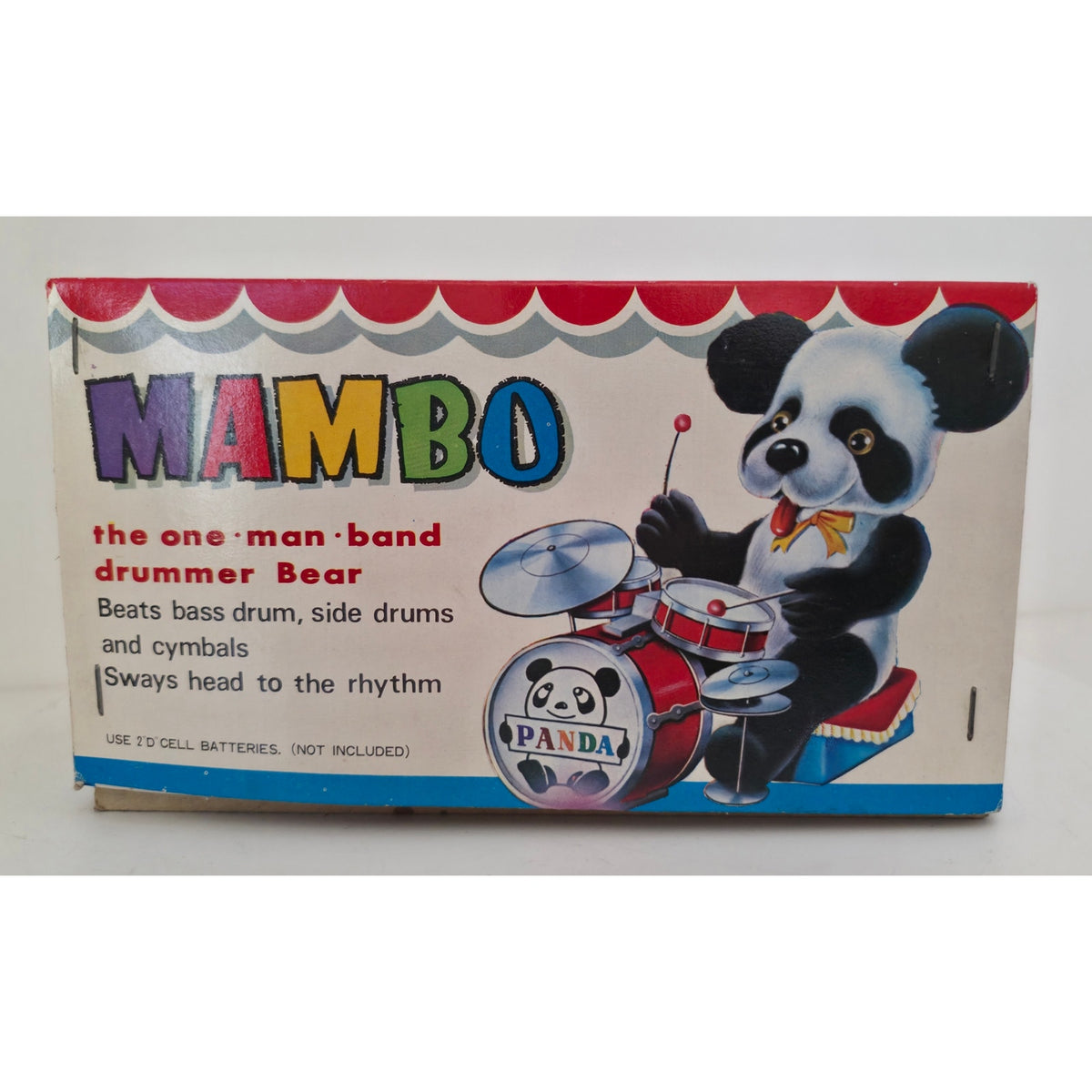 VINTAGE *PRISTINE* 1960's Mambo Panda Electric Drummer Battery Operated Toy