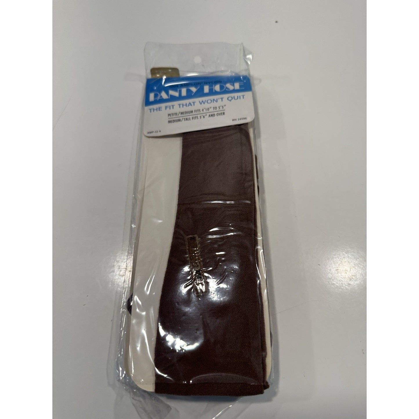 VINTAGE *NEW* Seamless Hosiery 100% Amplon Nylon-Taupe-Sz M/Tall 5'6+ X 2-Pack