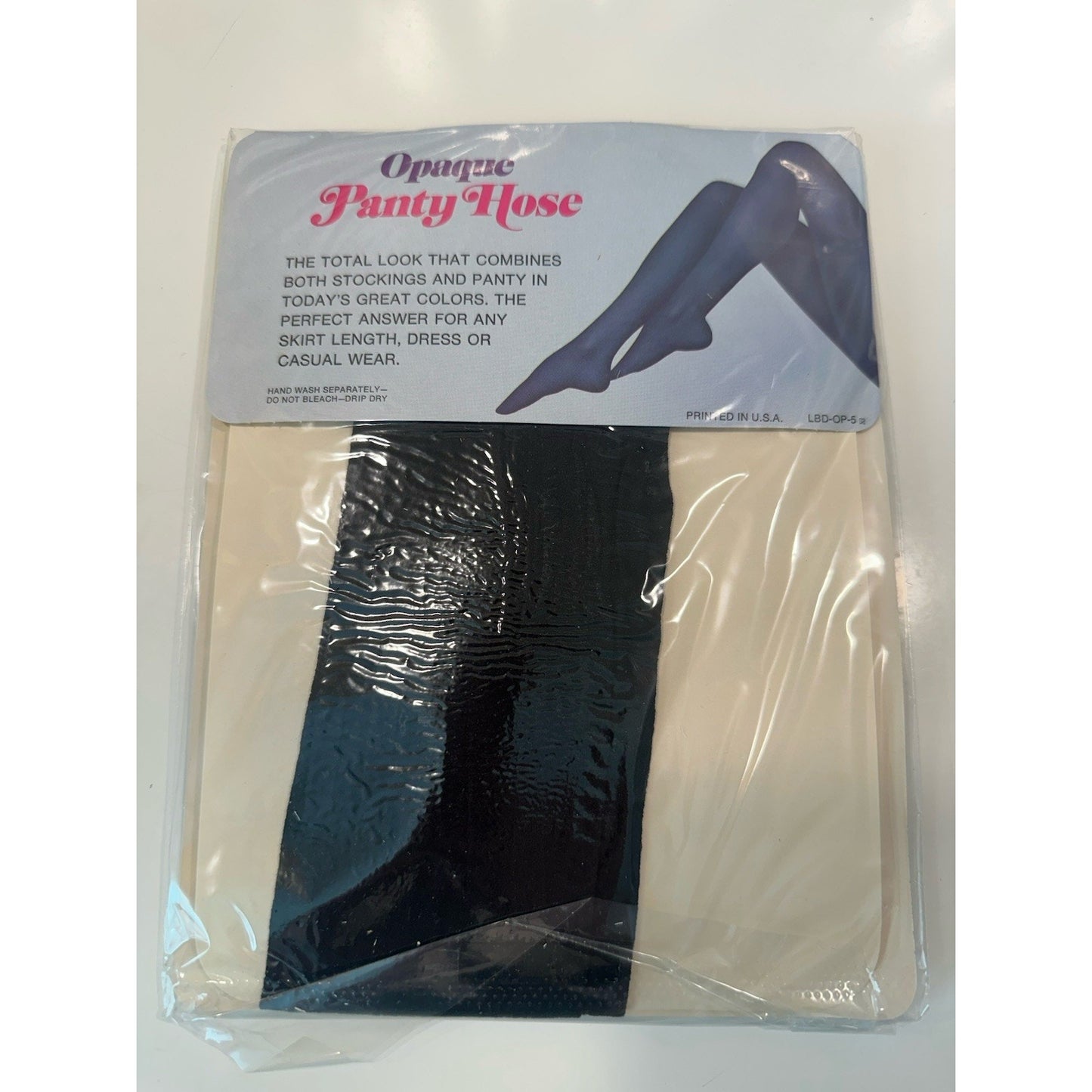 VINTAGE *NEW* Opaque 100% Nylon Panty Hose-Black/Medium 5'2-5'6 - 6 pair