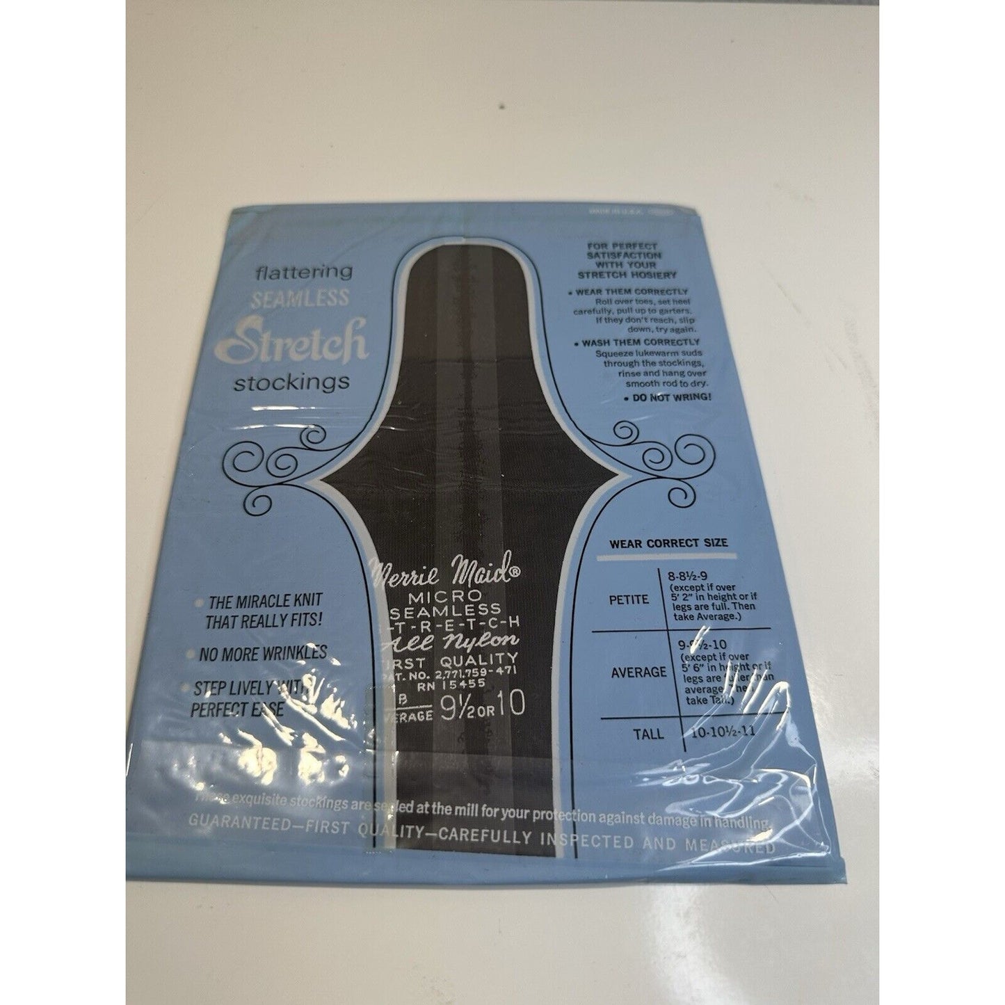 VINTAGE *NEW* Merry Maid-Seamless Stretch-Dark Pecan-2pair-Sz9.5-10M
