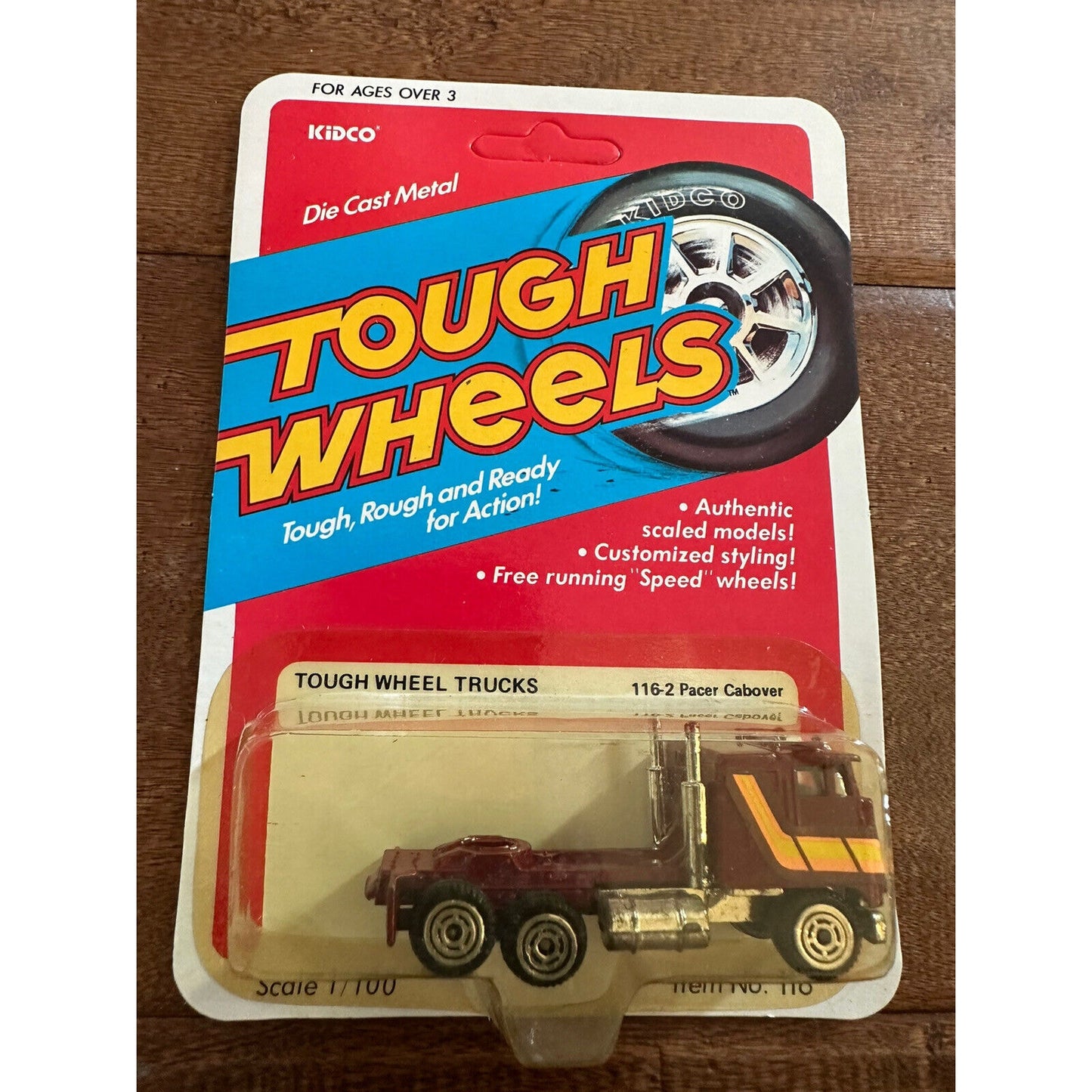 VINTAGE *NEW* 1980's Kidco Tough Wheels Trucks Pacer Cabover Maroon/Yellow
