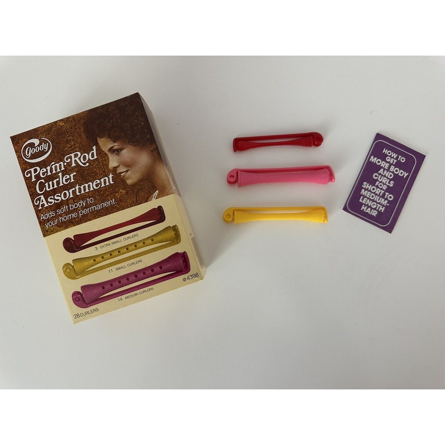 VINTAGE *NEW* Goody 28 X Perm Rod Hair Curlers xs/s/m Pack