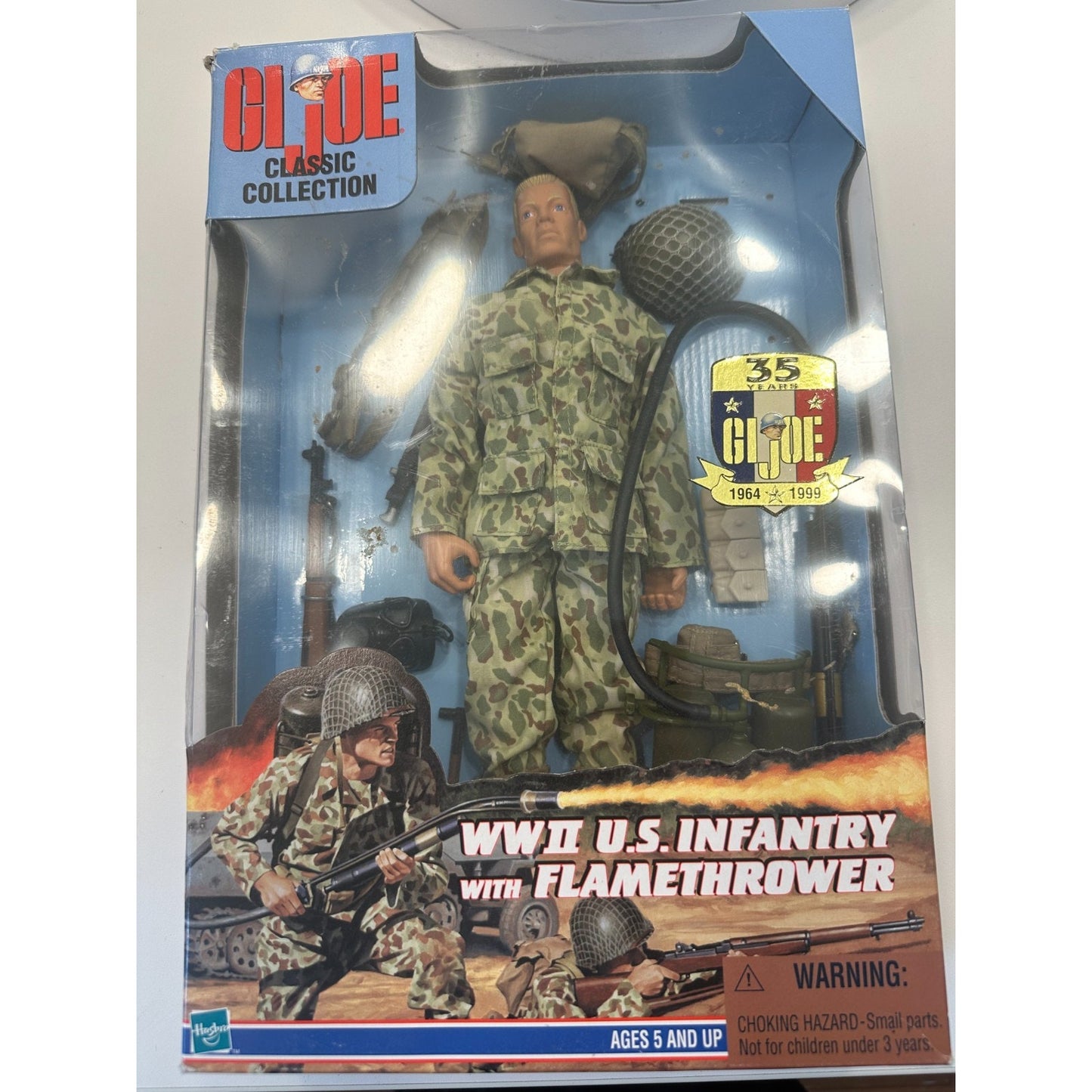 VINTAGE GI Joe WWII US Infantry w/Flamethrower Classic Collection Action Figure