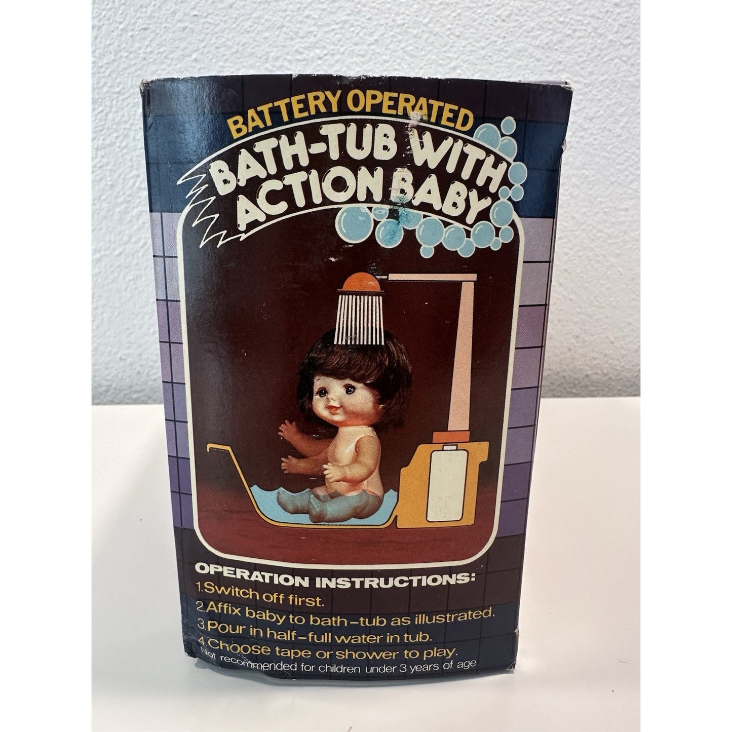 VINTAGE *NEW* 1970's Maxwell Doll Bath Tub with Action Baby Batt-Operated Toy