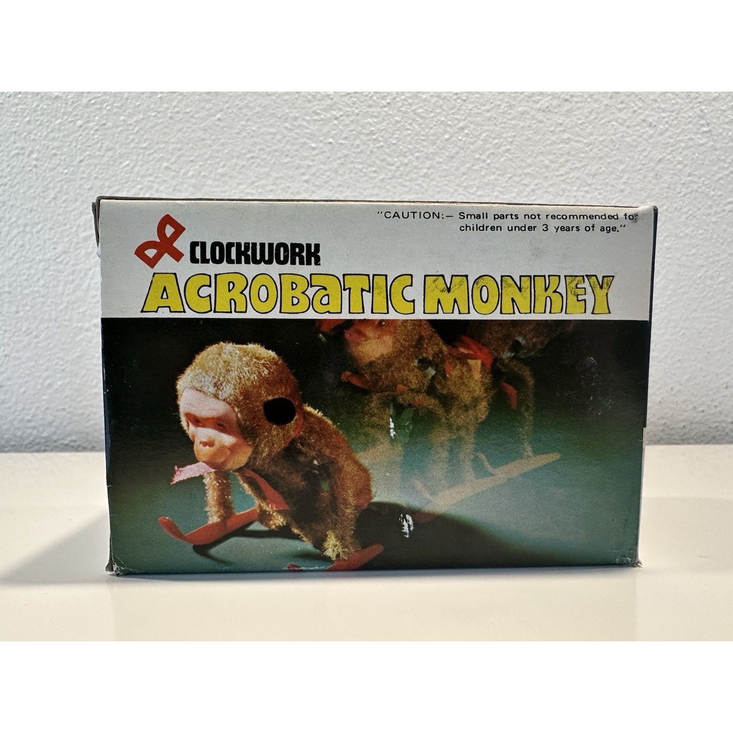VINTAGE *NEW* 1970's Clockwork 5" Acrobatic Monkey Wind Up Toy