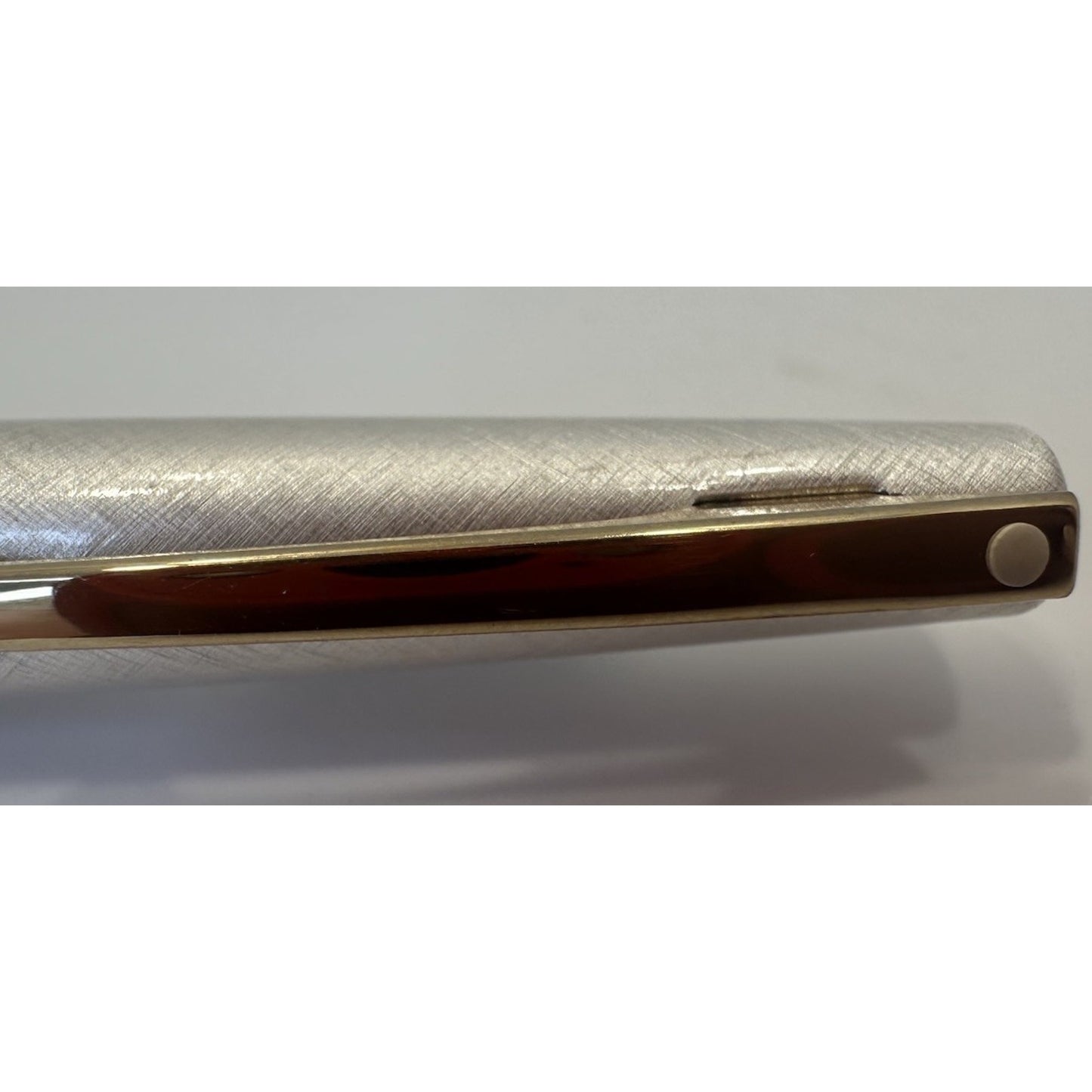 VINTAGE *NEW* 1960's Lady Sheaffer Brushed Steel Gold Accent Fountain Pen| Movie