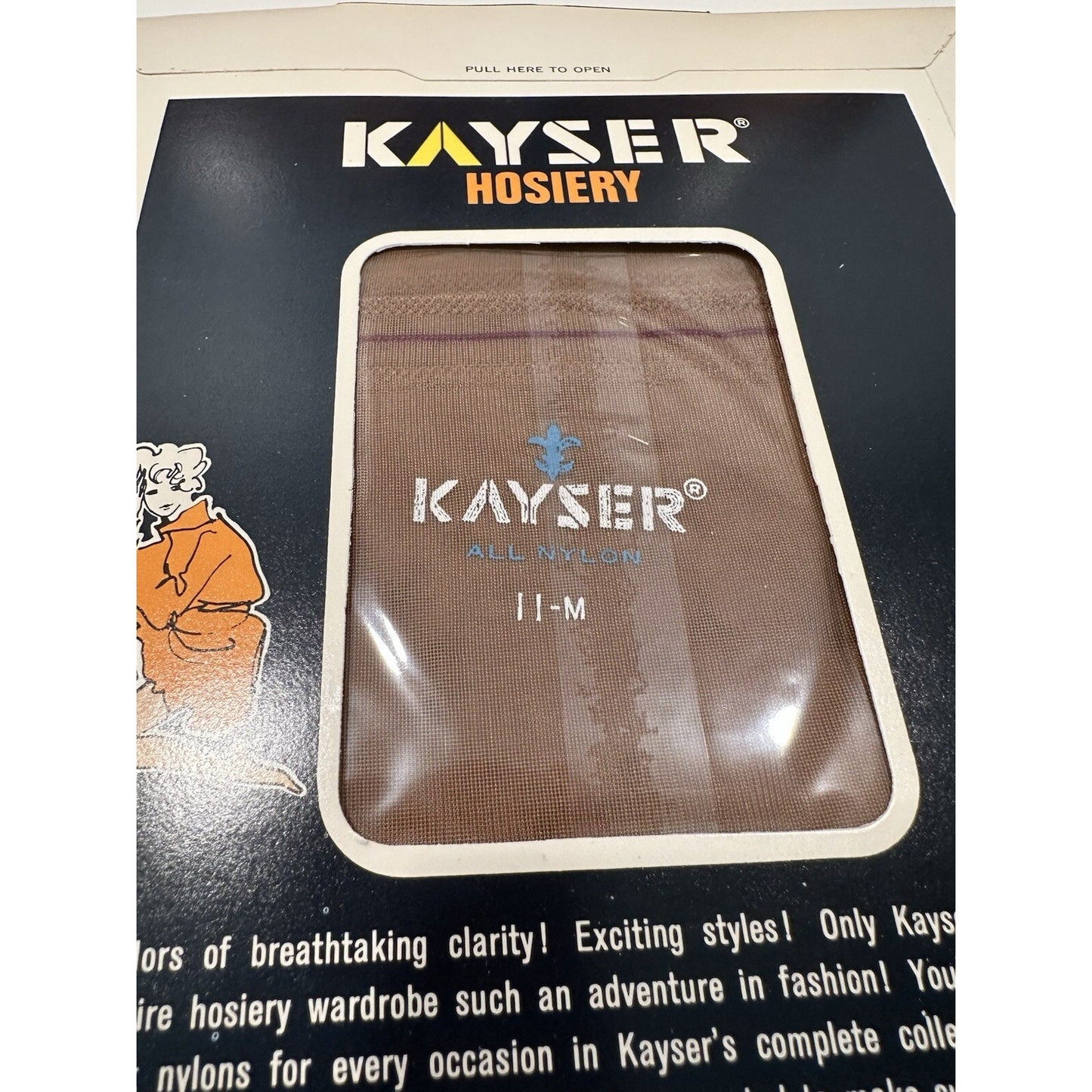 VINTAGE *NEW* Kayser Hosiery-Seamless-Deep Beige-Sz 11M One Pair