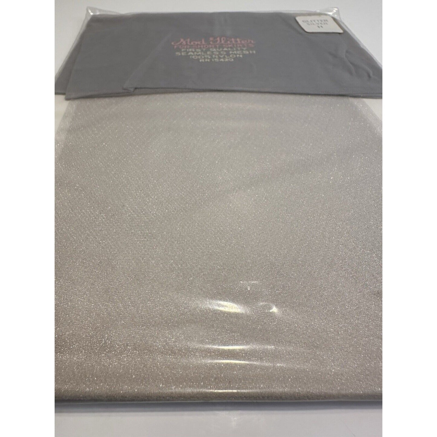 VINTAGE *NEW* 1970'sModGlitter Hosiery-Glitter Silver Sz11M X 2