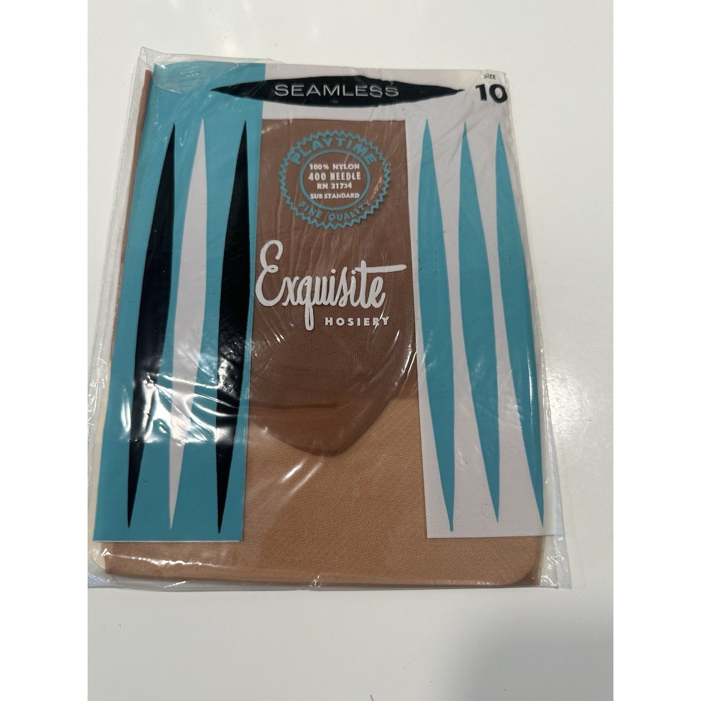 VINTAGE *NEW* Exquisite Nylon Seamless Hosiery-Nude Sz 10 X 12