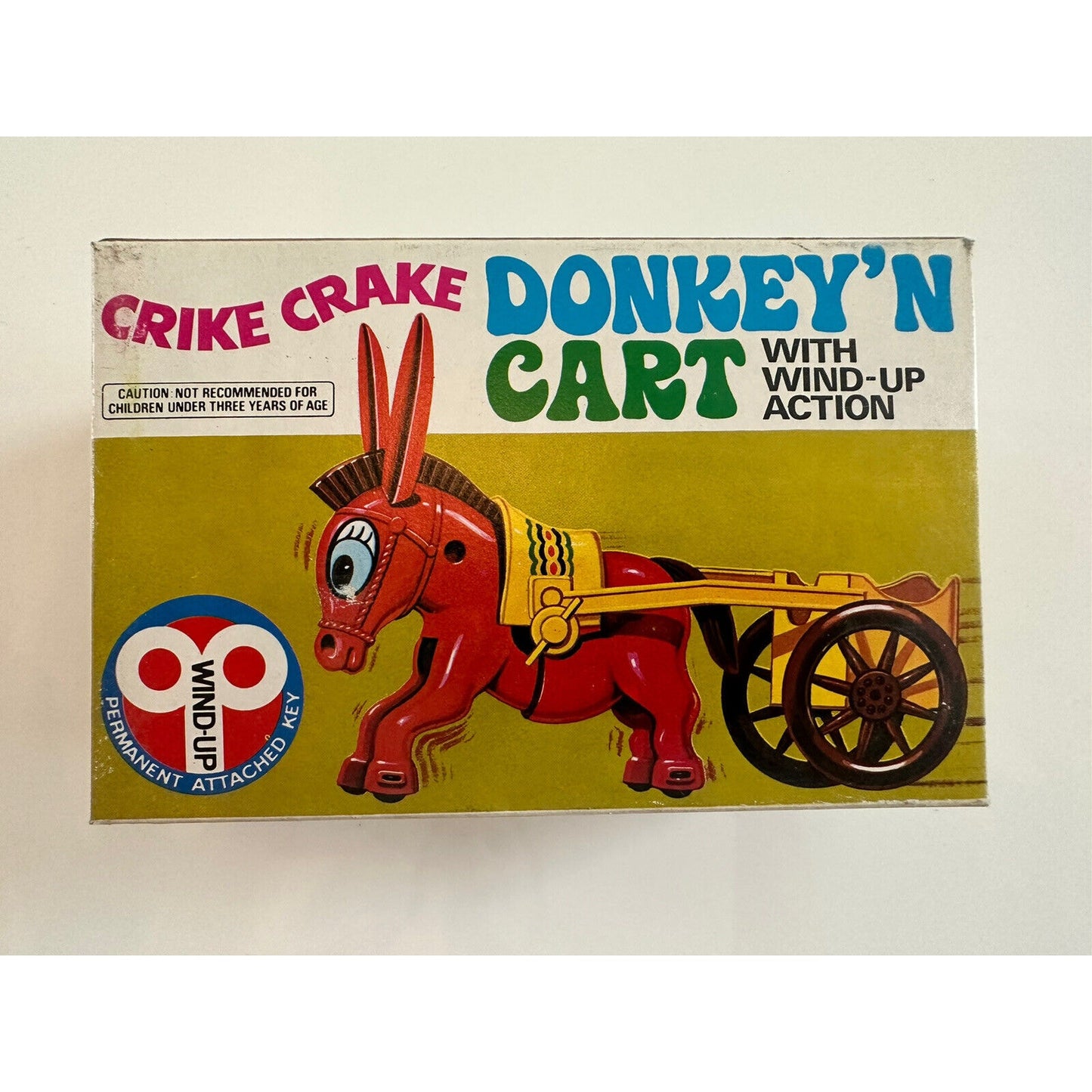 VINTAGE *NEW* Crike Crake Donkey 'n Cart With Wind Up Action Toy