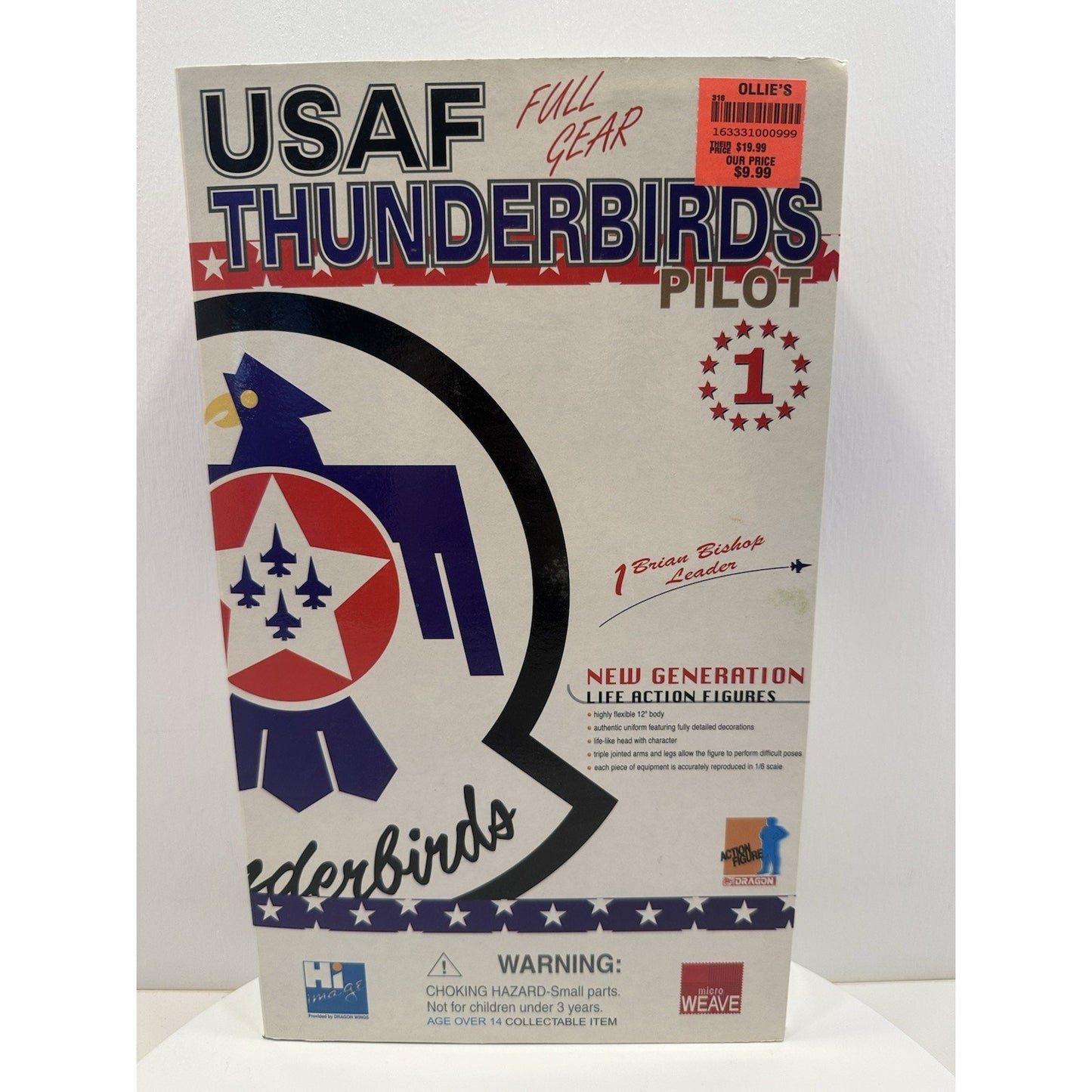 VINTAGE *NEW* 2002 Dragon USAF Thunderbirds Pilot 1 Brian Bishop 12" Figure