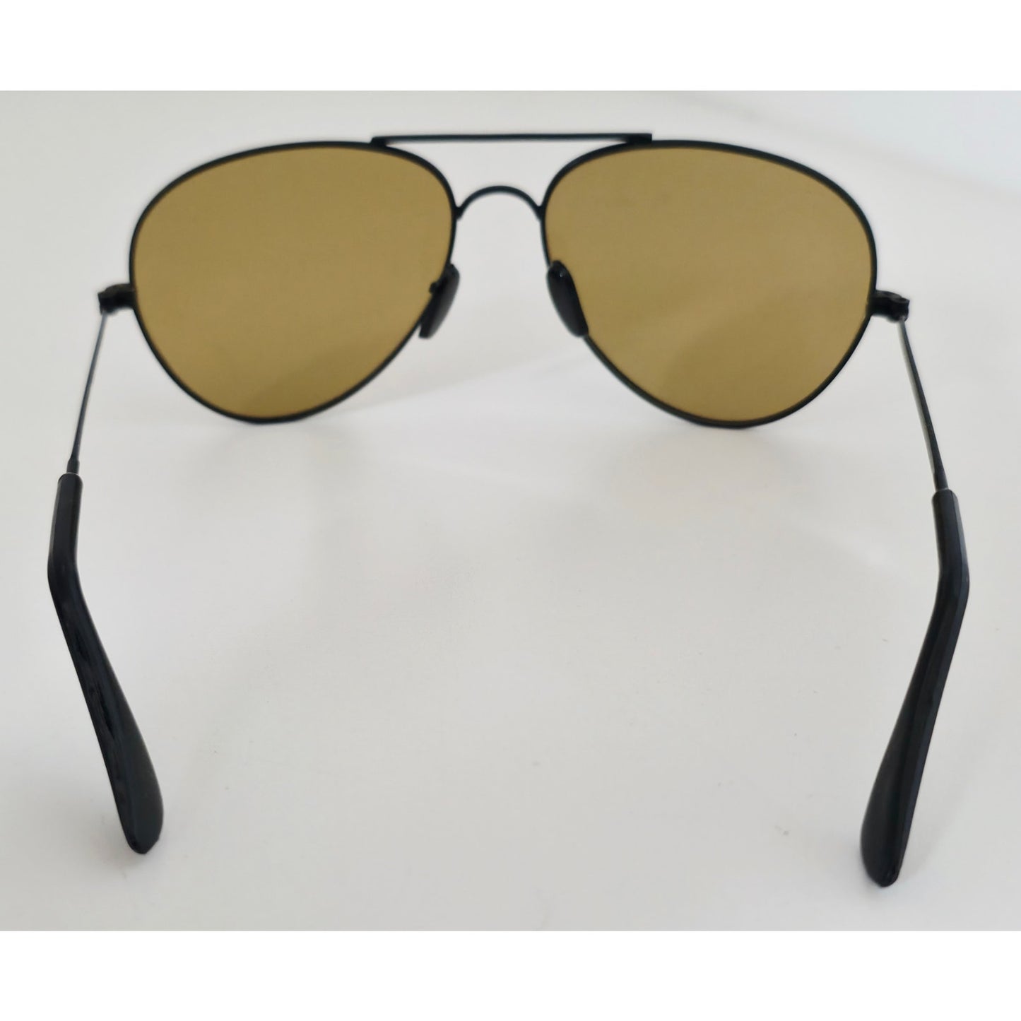 VINTAGE *NEW* 1970's Black Frame with Brown Tinted Lens Aviator Sunglasses
