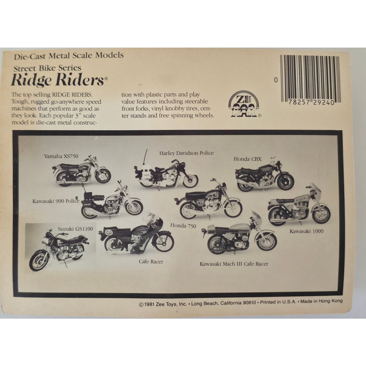VINTAGE *NEW* 1980 Ridge Rider Yellow Yamaha SX750Metal Scale Die-Cast Toy Motorcycle