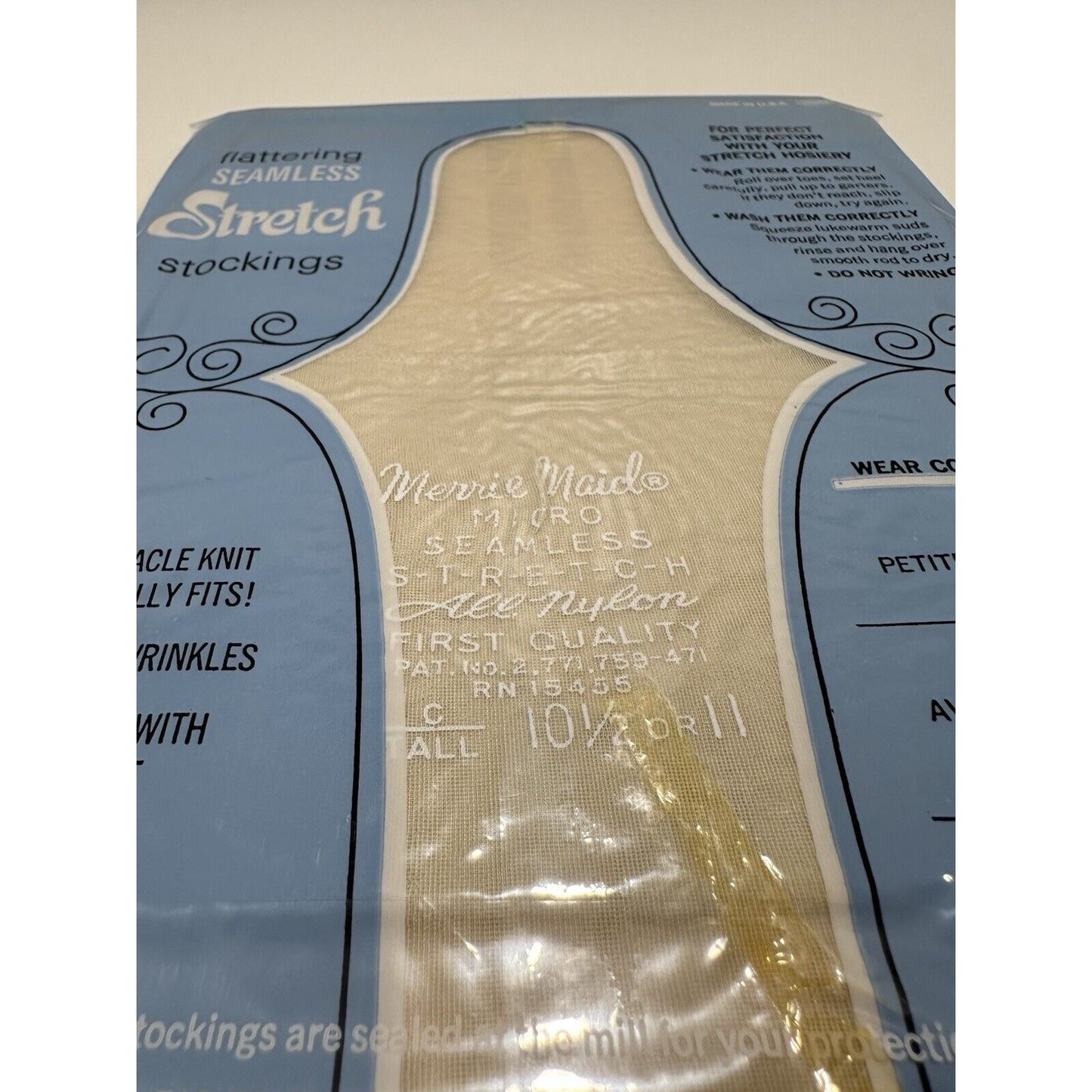 VINTAGE *NEW* Merry Maid-Demi Toe Stretch-Off White-5 pair-Sz10.5-11M