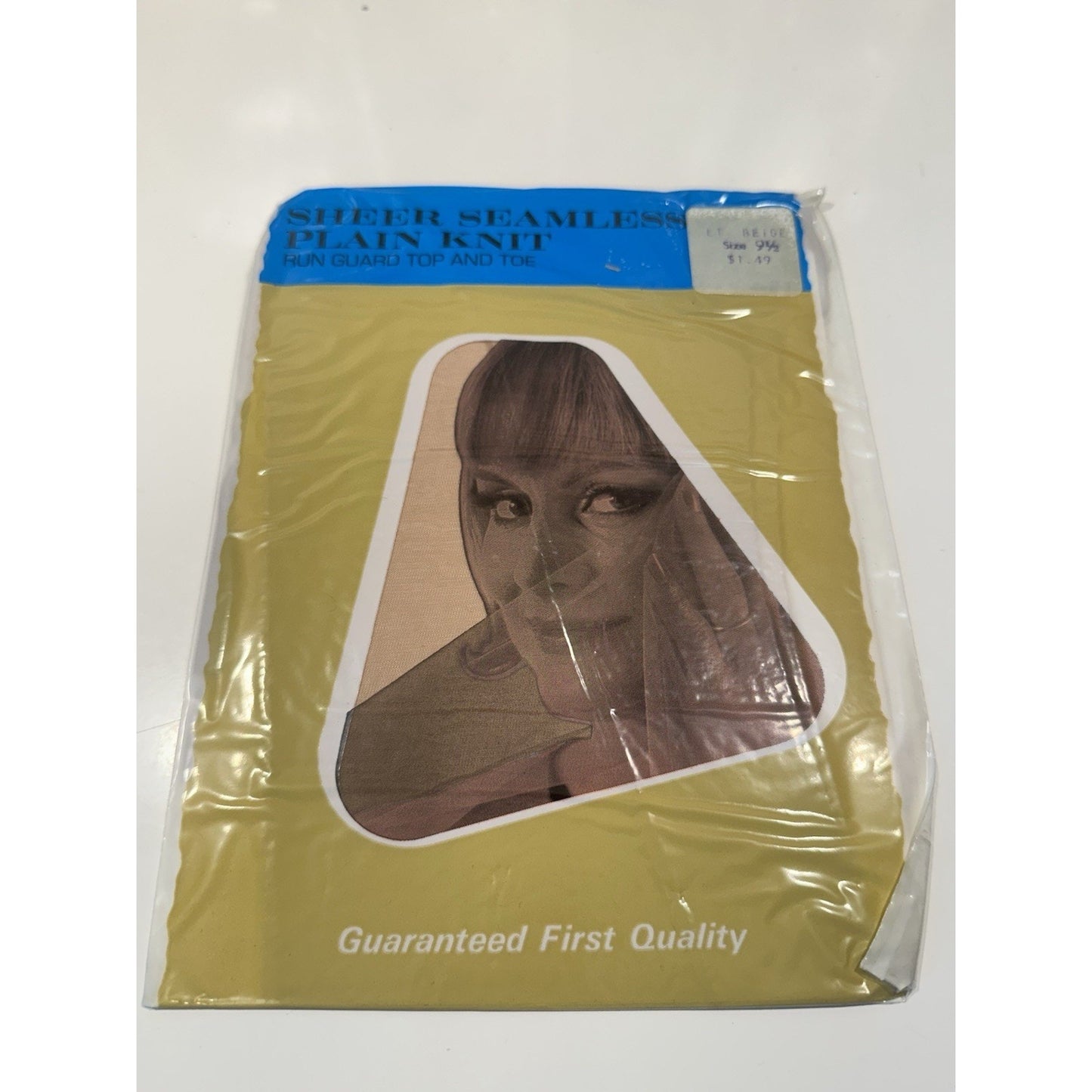 VINTAGE *NEW* 1950's Hosiery Sheer Seamless-Plain Knit-Light Beige Sz 10.5