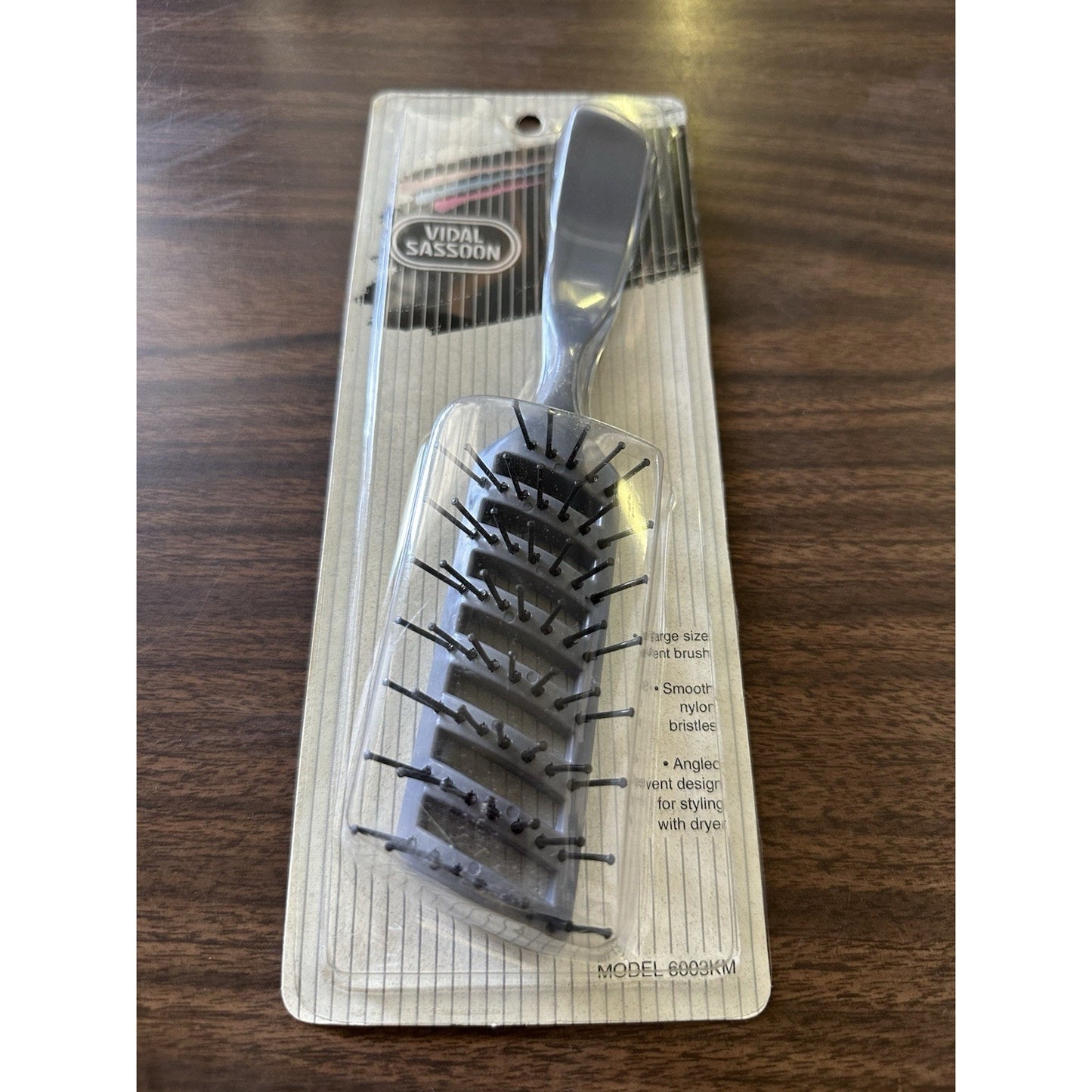 VINTAGE *NEW* 1990's Vidal Sassoon Vent Brush Large Dk Gray Angled Nylon 6003KM