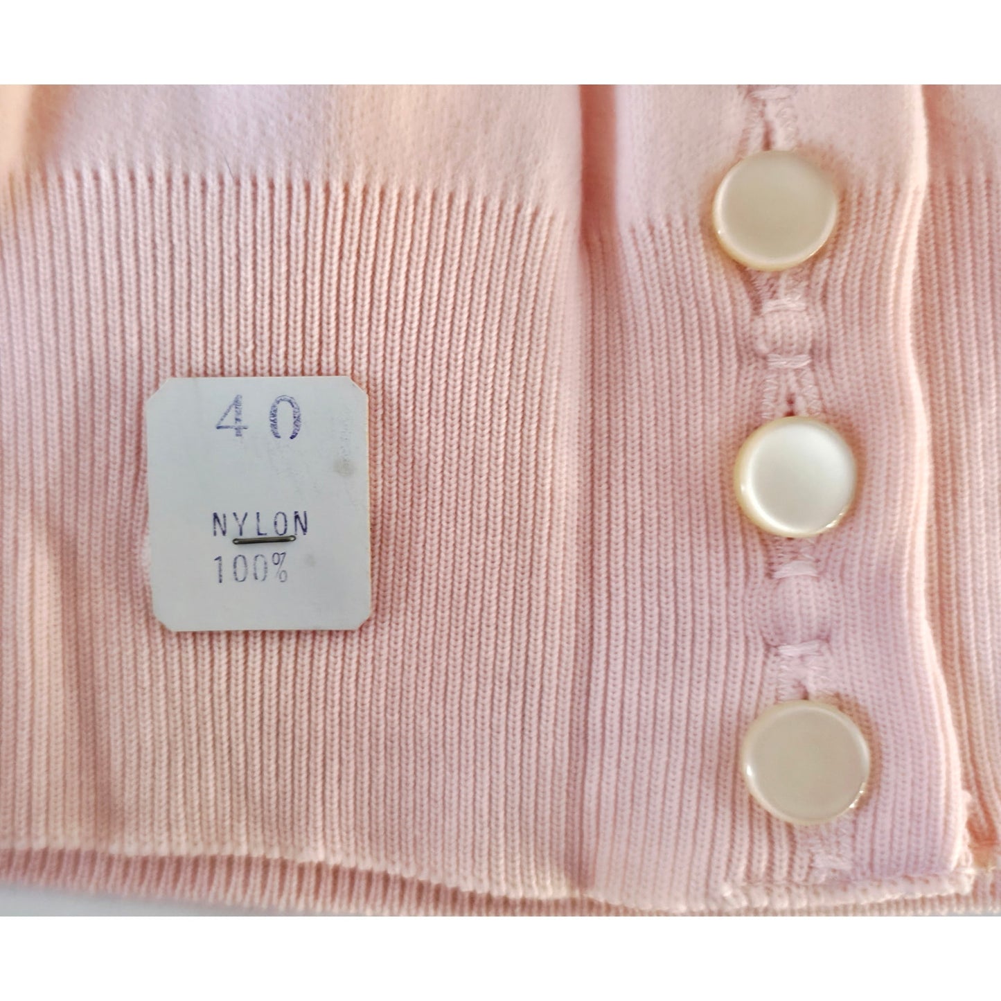 VINTAGE *NEW* 1960's Women's Light Pink Sweater w/Collar 100% Nylon Size 40