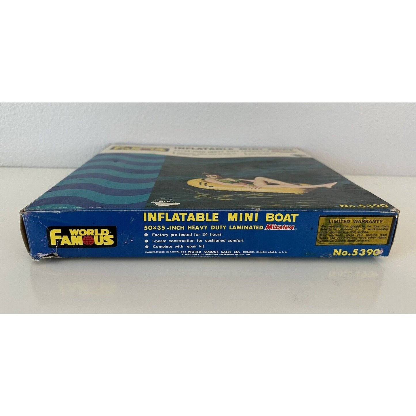 VINTAGE *NEW* Miratex Heavy Duty Laminated Inflatable Mini Boat 50”x35"