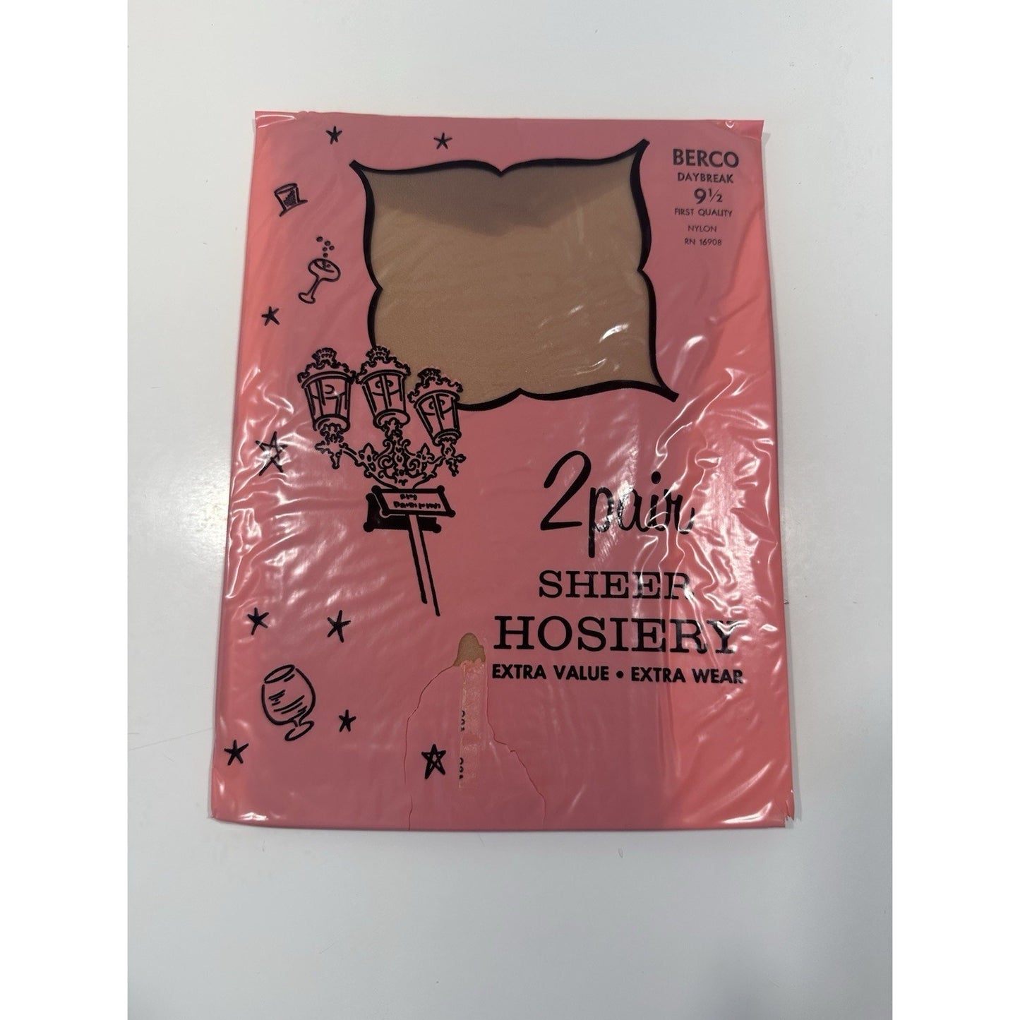 VINTAGE *NEW* Berco Hosiery-Seamless-Daybreak-Sz 9.5M-4X 2-Pair/Pack Movie