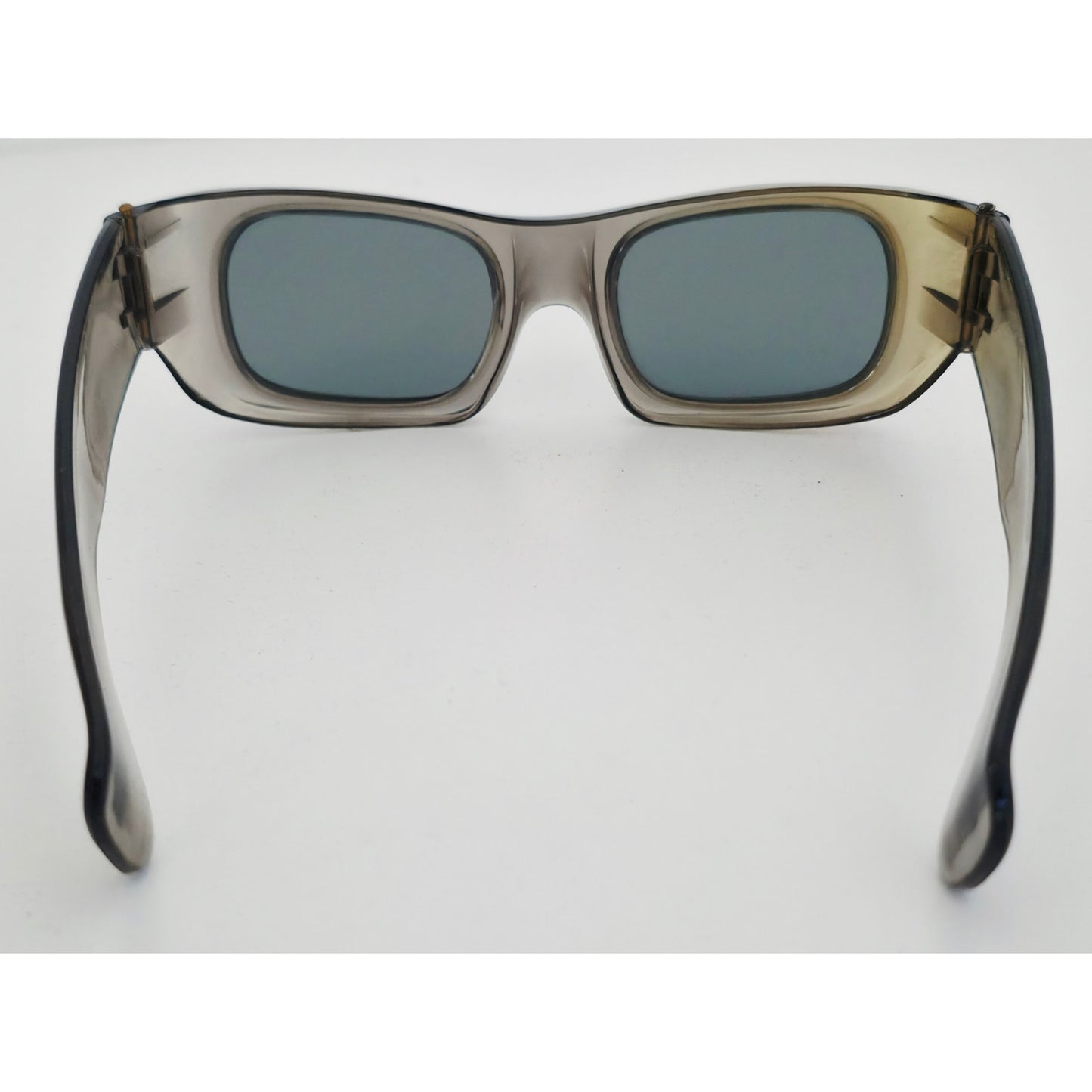 VINTAGE *PRISTINE* 1970's Glam Unisex Gray Frame with Blue Tinted Lenses