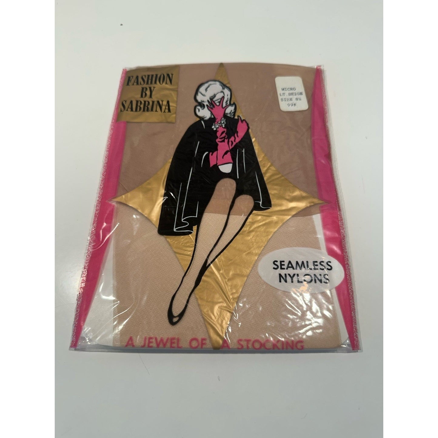 VINTAGE *NEW* Fashion By Sabrina Hosiery Seamless-Lt Beige Sz 8.5 X 3-Pack