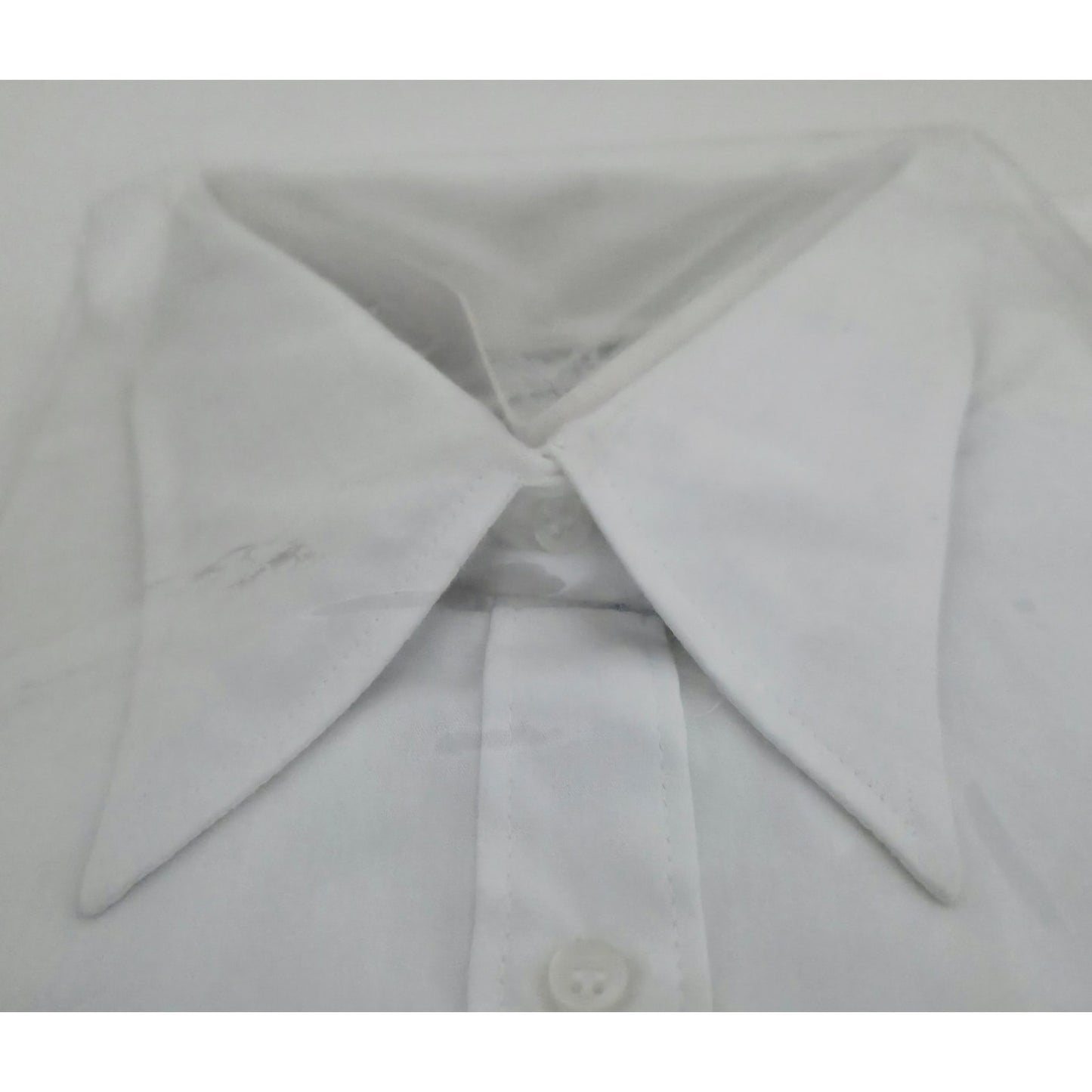 VINTAGE *NEW* 1960's Women's Mini Fashion Shirt White Cotton Blend (Pointed Collar) Size 36