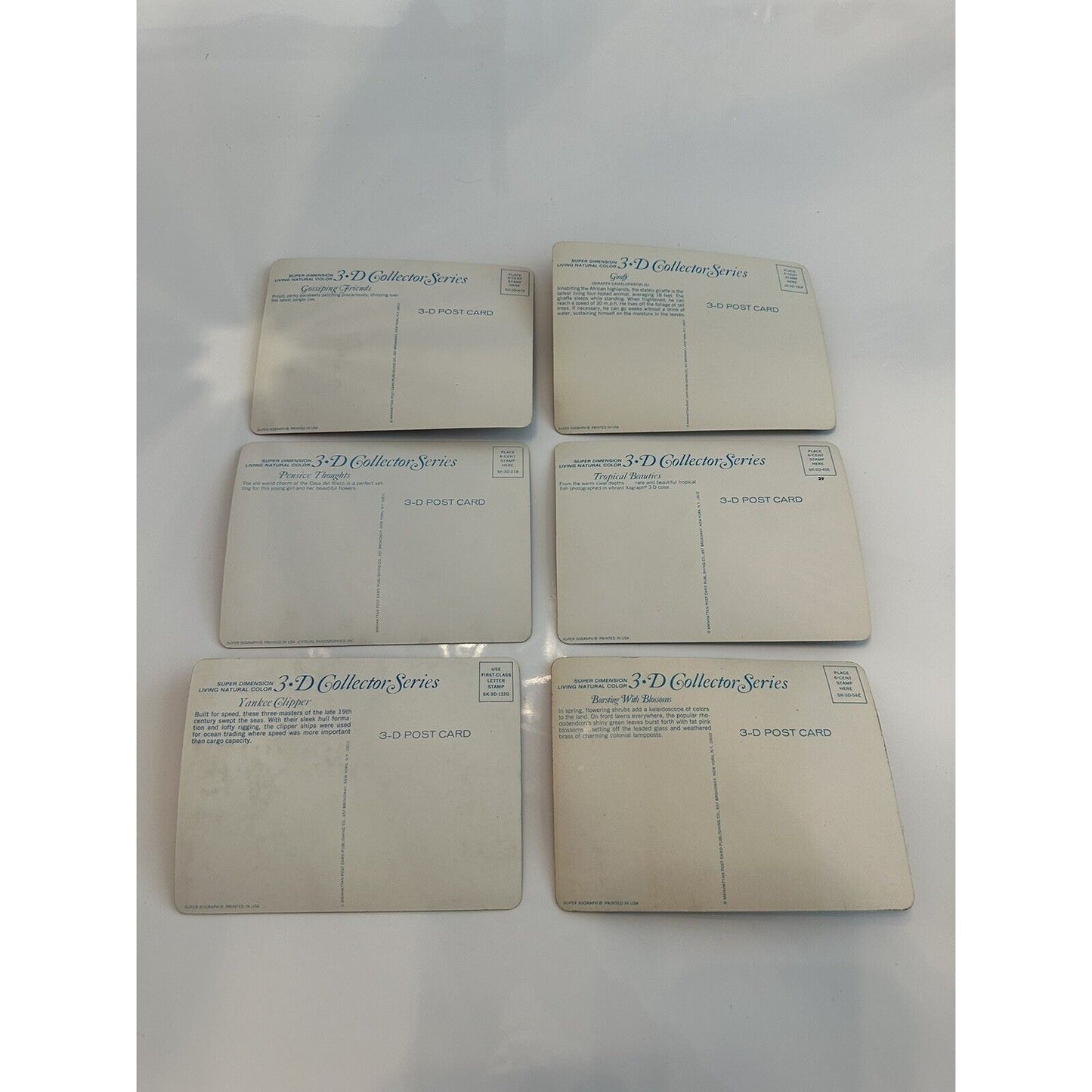 VINTAGE *NEW* Manhattan Publishing 3D Hologram Postcards - Set of 6