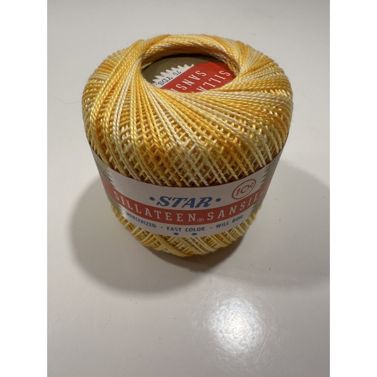 VINTAGE *NEW* Star Sillateen Sansil Crochet Knitting Art 102, Yellow 87-75 Yrds
