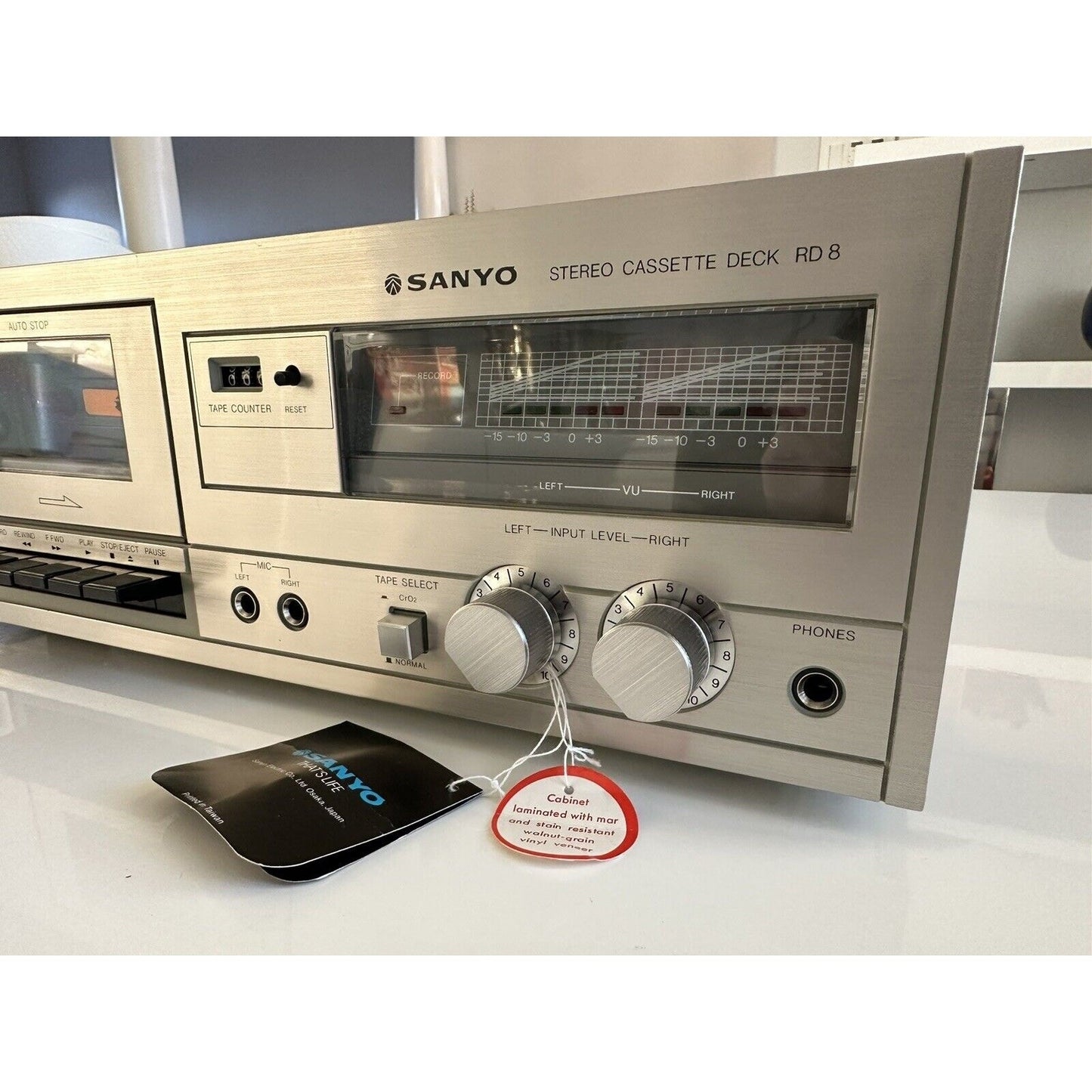 VINTAGE *NEW* Sanyo Model RD-8 Simulated Wood Stereo Cassette Deck
