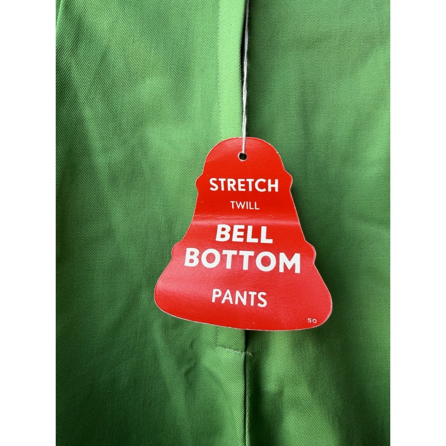 VINTAGE *NEW* 1960's Green Stretch Twill Capri Bell Bottom Cotton Pants Size 10