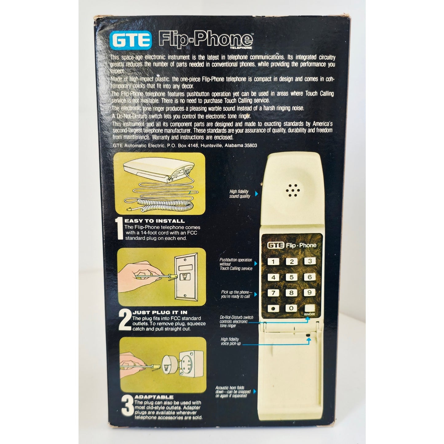 VINTAGE *NEW* 1970's GTE Yellow Flip-Phone Telephone