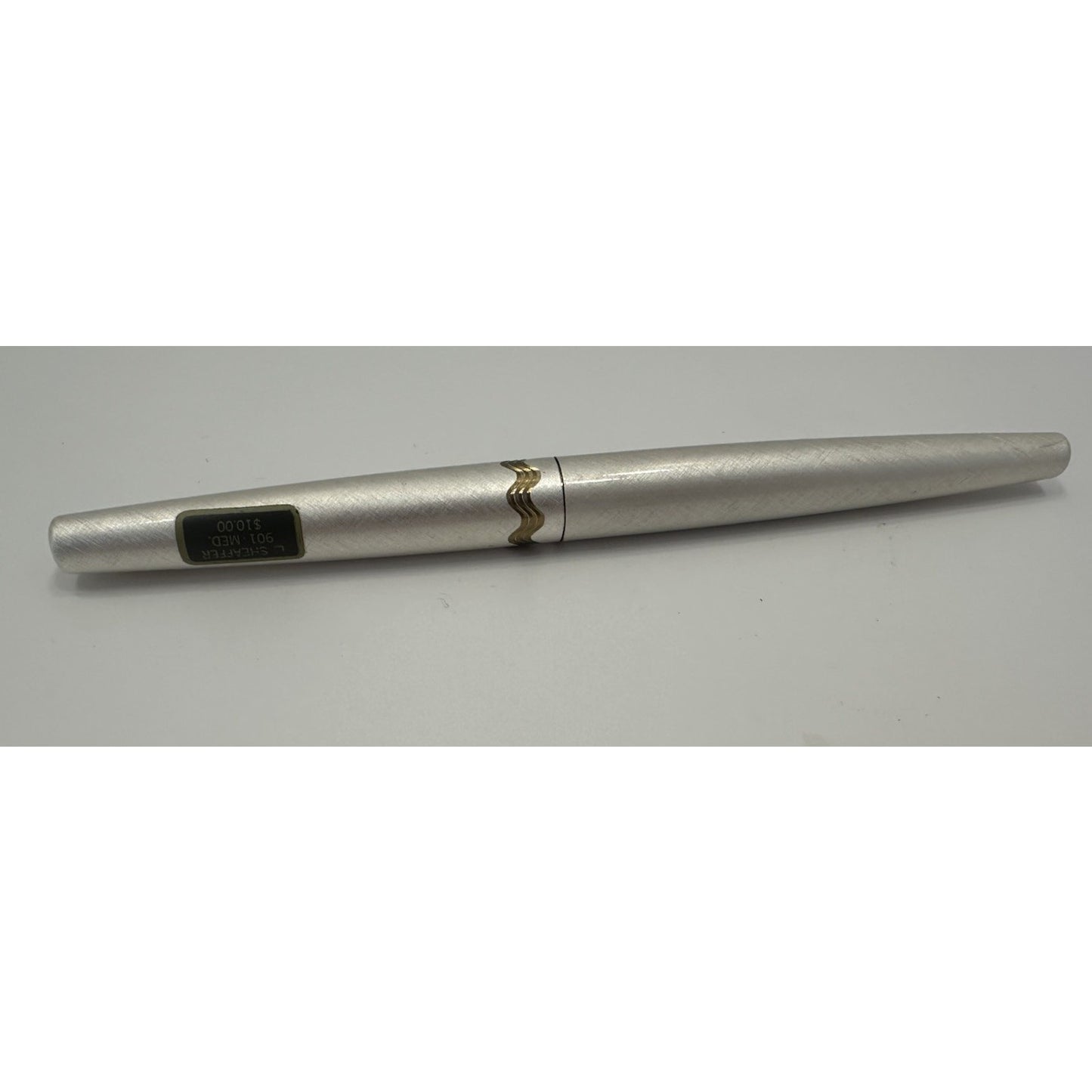 VINTAGE *NEW* 1960's Lady Sheaffer Brushed Steel Gold Accent Fountain Pen| Movie
