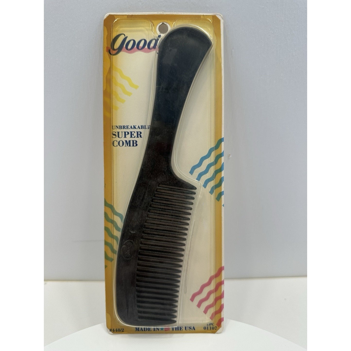VINTAGE *NEW* 1989 Goody Unbreakable Super Comb Black #448/2 USA