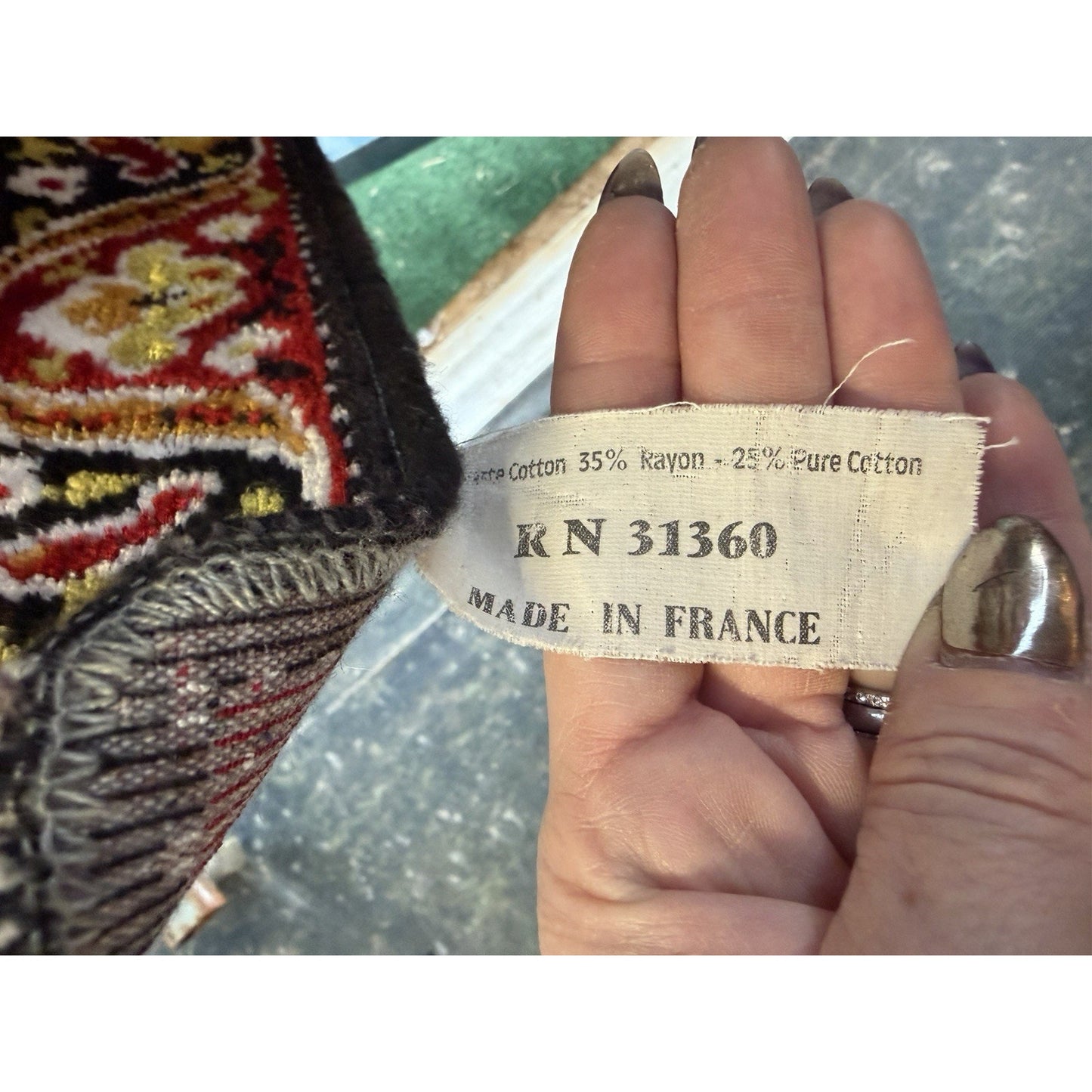 VINTAGE *PRISTINE* 1960's Royal Peacock French Velvet Tapestry