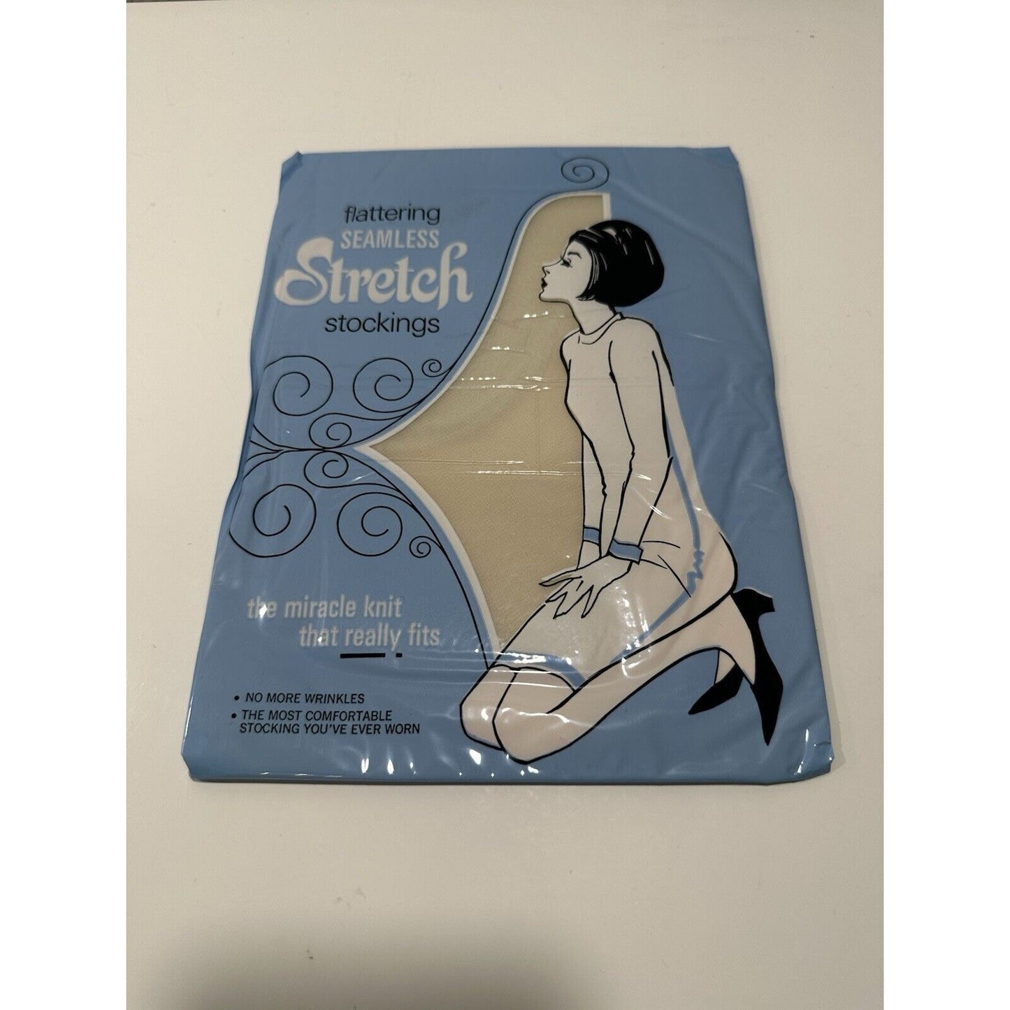 VINTAGE *NEW* 1960's Lassiter Hosiery-Off Wht-Demi-Toe-Stretch-Merrie Maid Sz10.5/11 X3
