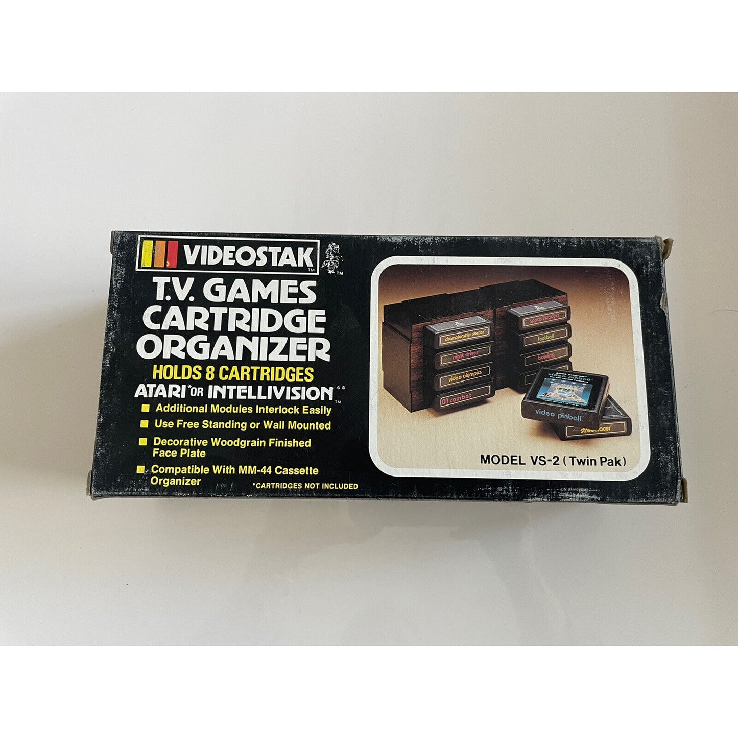 VINTAGE *NEW* Videostak TV Games Cartridge Organizer Atari/Intellivision