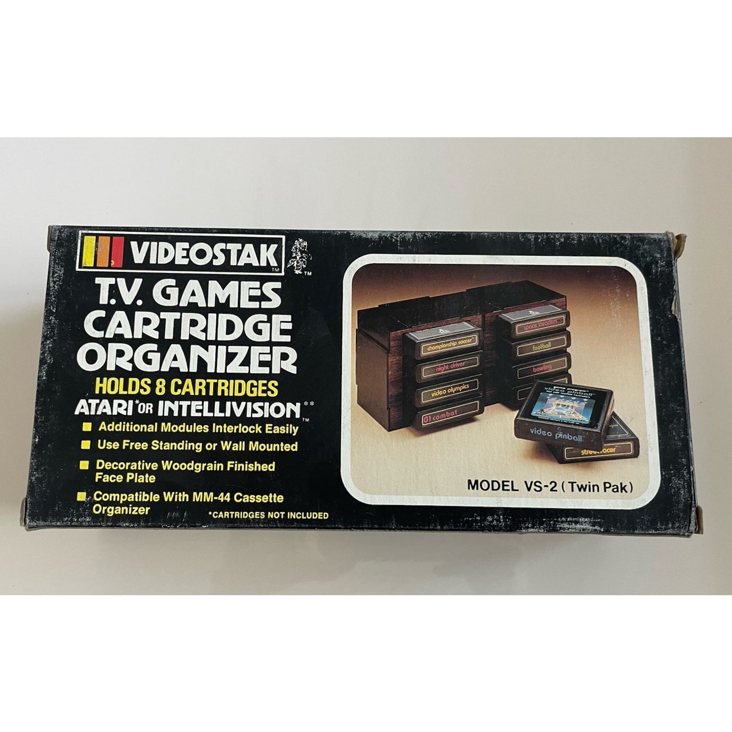 VINTAGE *NEW* 1980'sVideostak 8-Video Game Holder-Atari/Intellivision/Coleco
