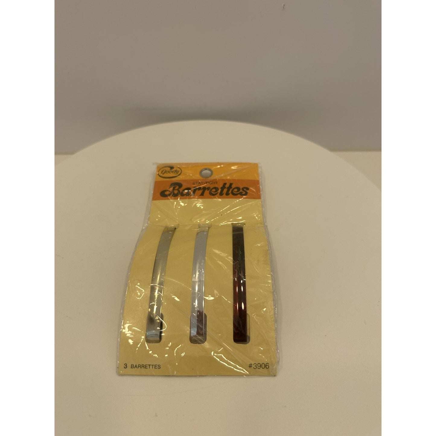 VINTAGE *NEW* 1975 Goody Stay Tight Clasp Barrettes Gold/Sil/Brown #3906 USA
