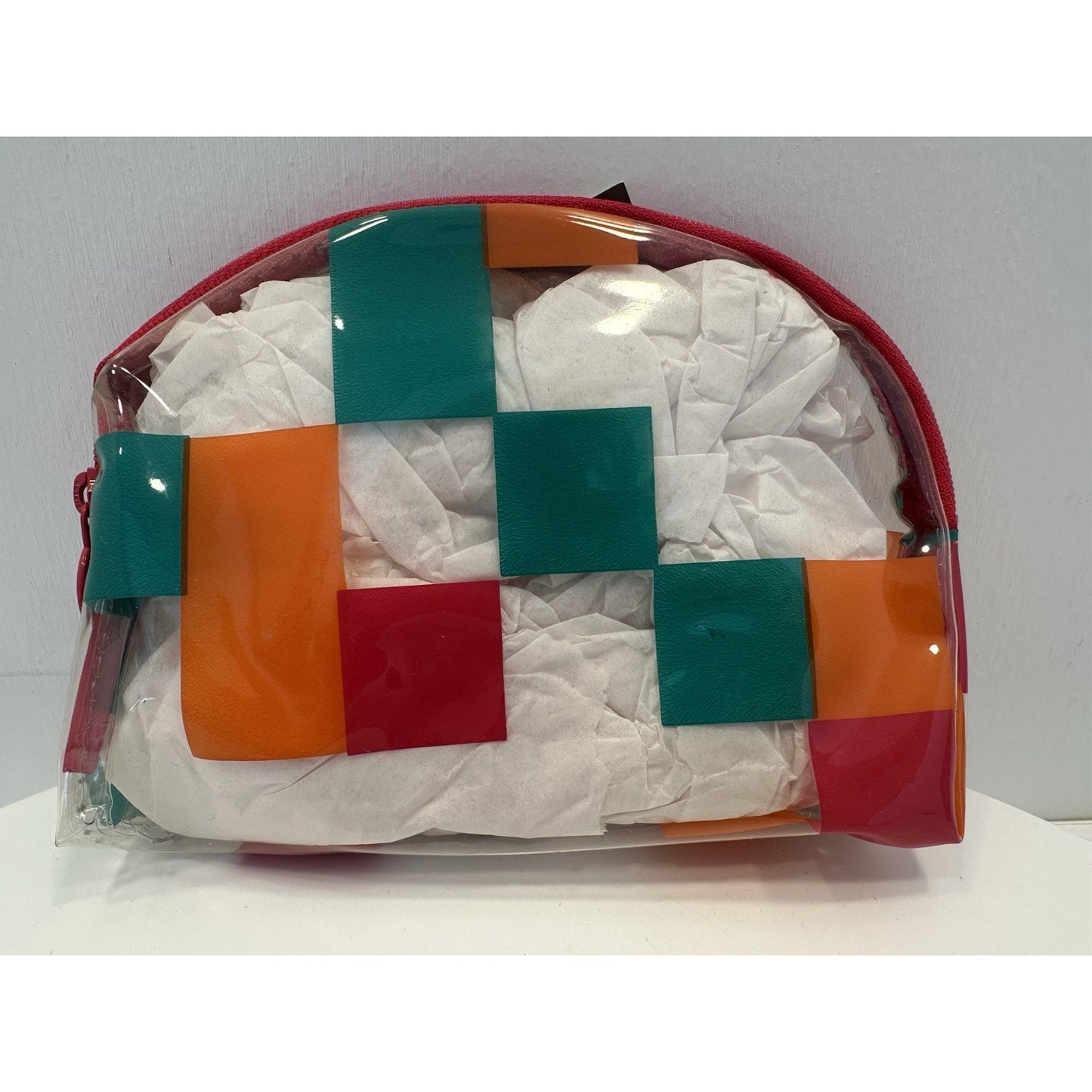 VINTAGE *NEW* 1989 Goody 1633/T Pretty Neat Cosmetic Zip Bag 5" X 6.5" Pnk/Aq/Or