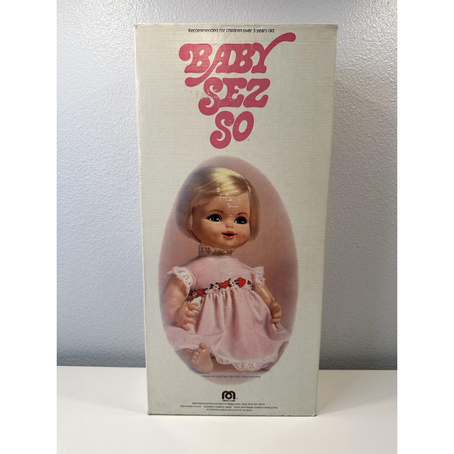 VINTAGE *NEW* 1976 New In Box Baby Sez So Press Her Heart Talking Doll Blonde