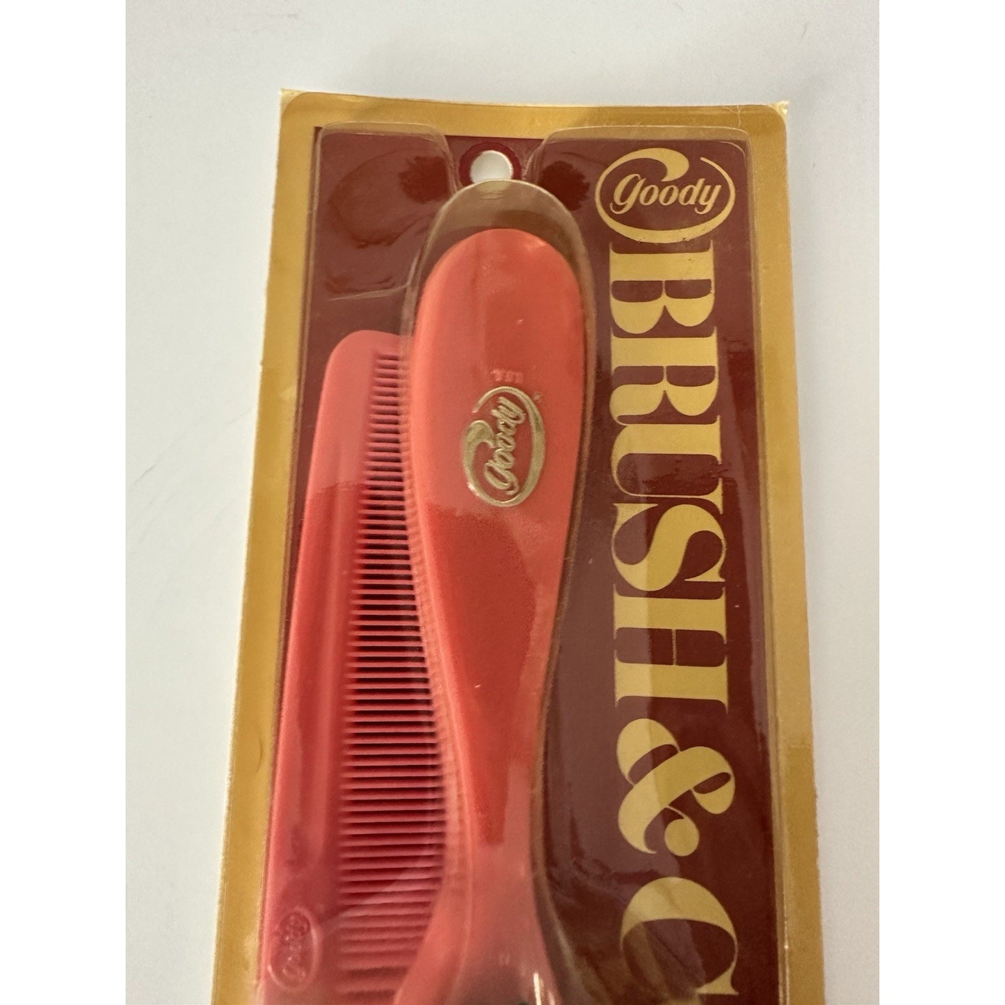 VINTAGE *NEW* 1975 Goody Brush & Comb Boar/Nylon Bristle Matching Set - Pink