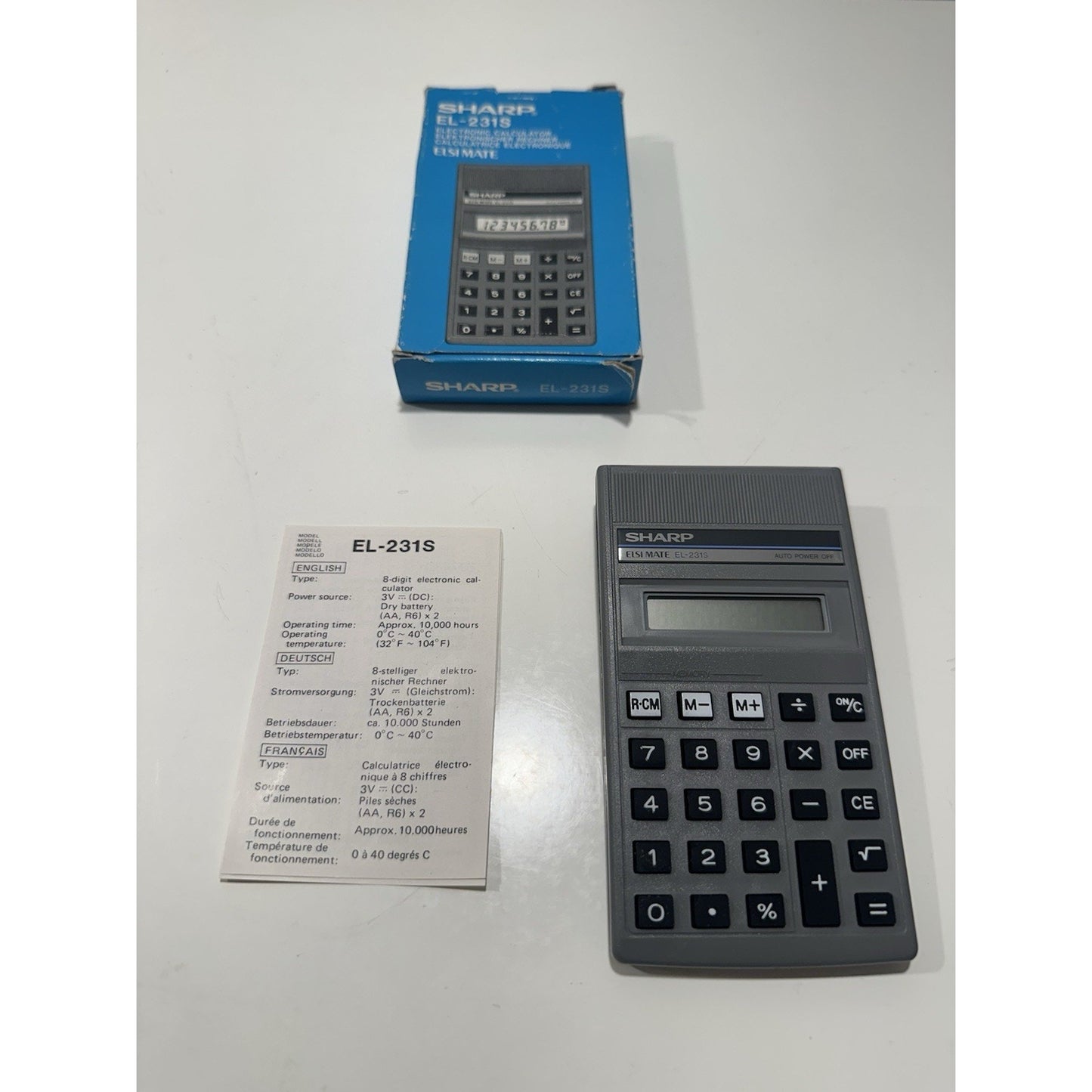 VINTAGE *NEW* 80's Sharp Elsi Mate EL-231S Electronic Calculator JAPAN
