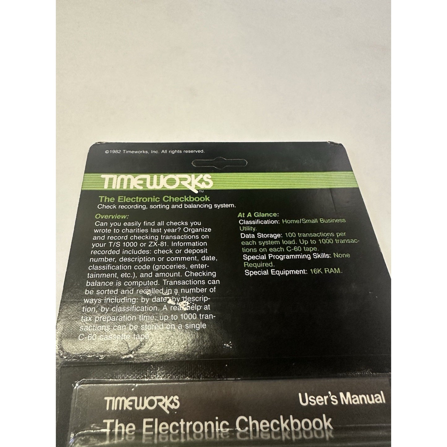 VINTAGE *NEW* Timeworks The Electronic Checkbook - Sinclair 1000 Cassette