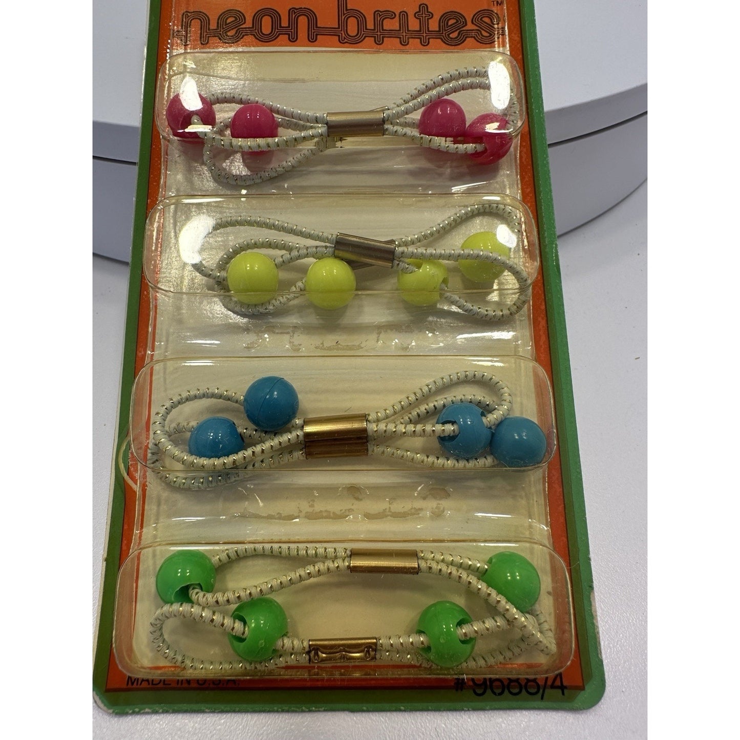 VINTAGE *NEW* 1980's Goody Ponytail Holders Small Neon Brites Pk of 8 #9688/4