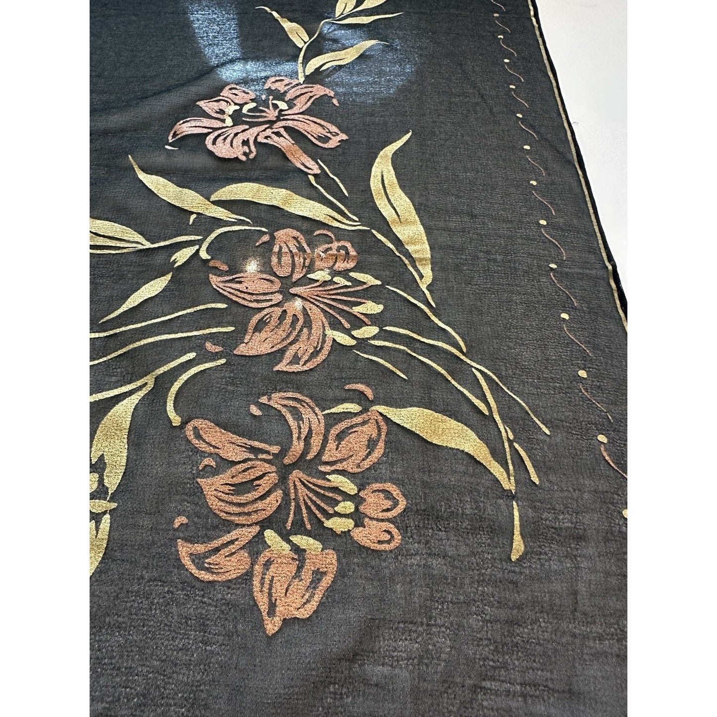 VINTAGE *NEW* 1950's Japanese Triple Sheer 100% Rayon Scarf 30" x 30" JAPAN