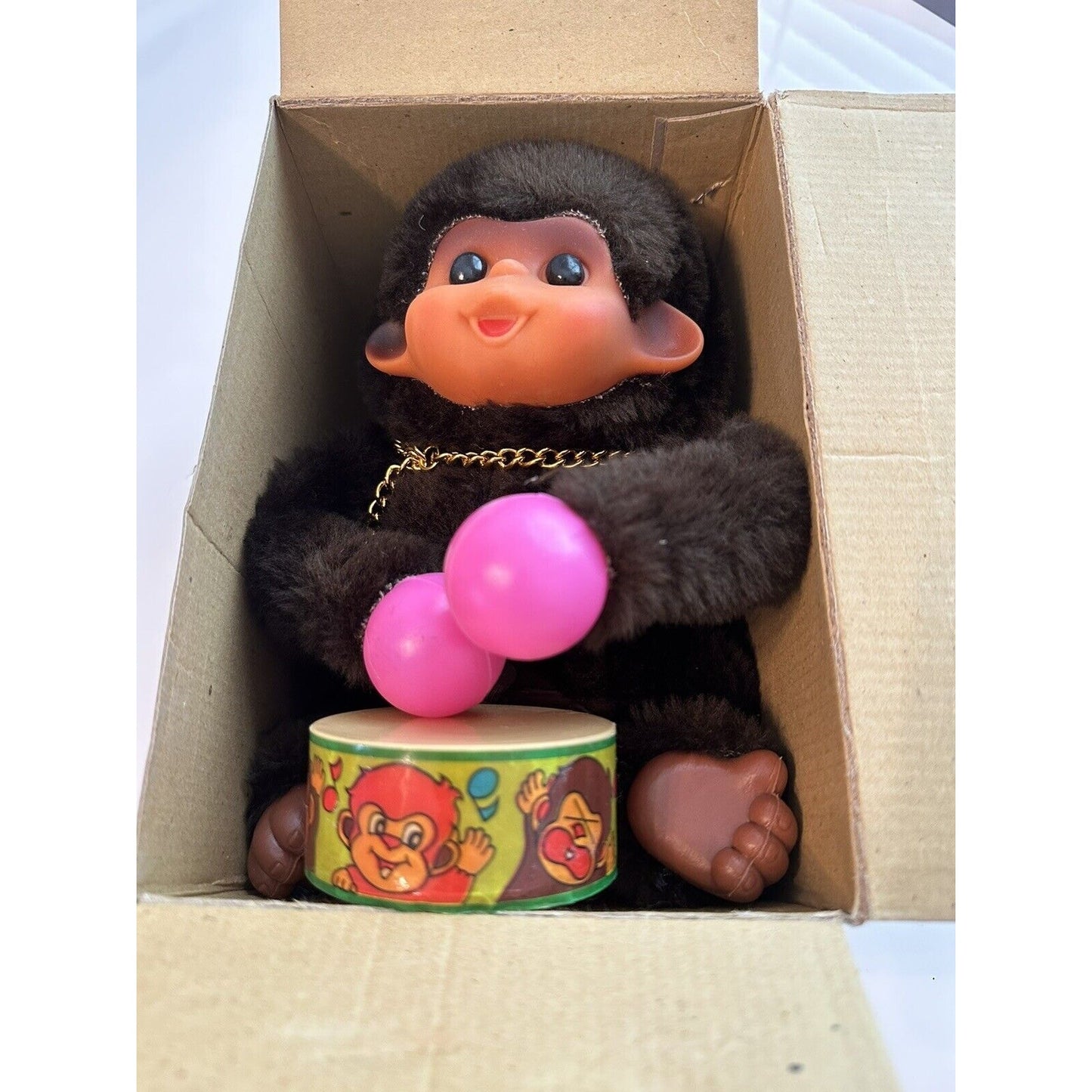 VINTAGE *NEW* Happy Pongo Monkey Playing Drums Electronic Toy
