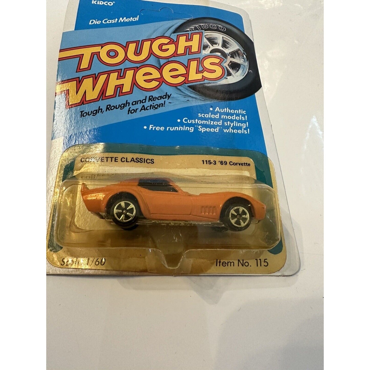 VINTAGE *NEW* Kidco Die Cast Metal ToughWheels Orange '69 Corvette